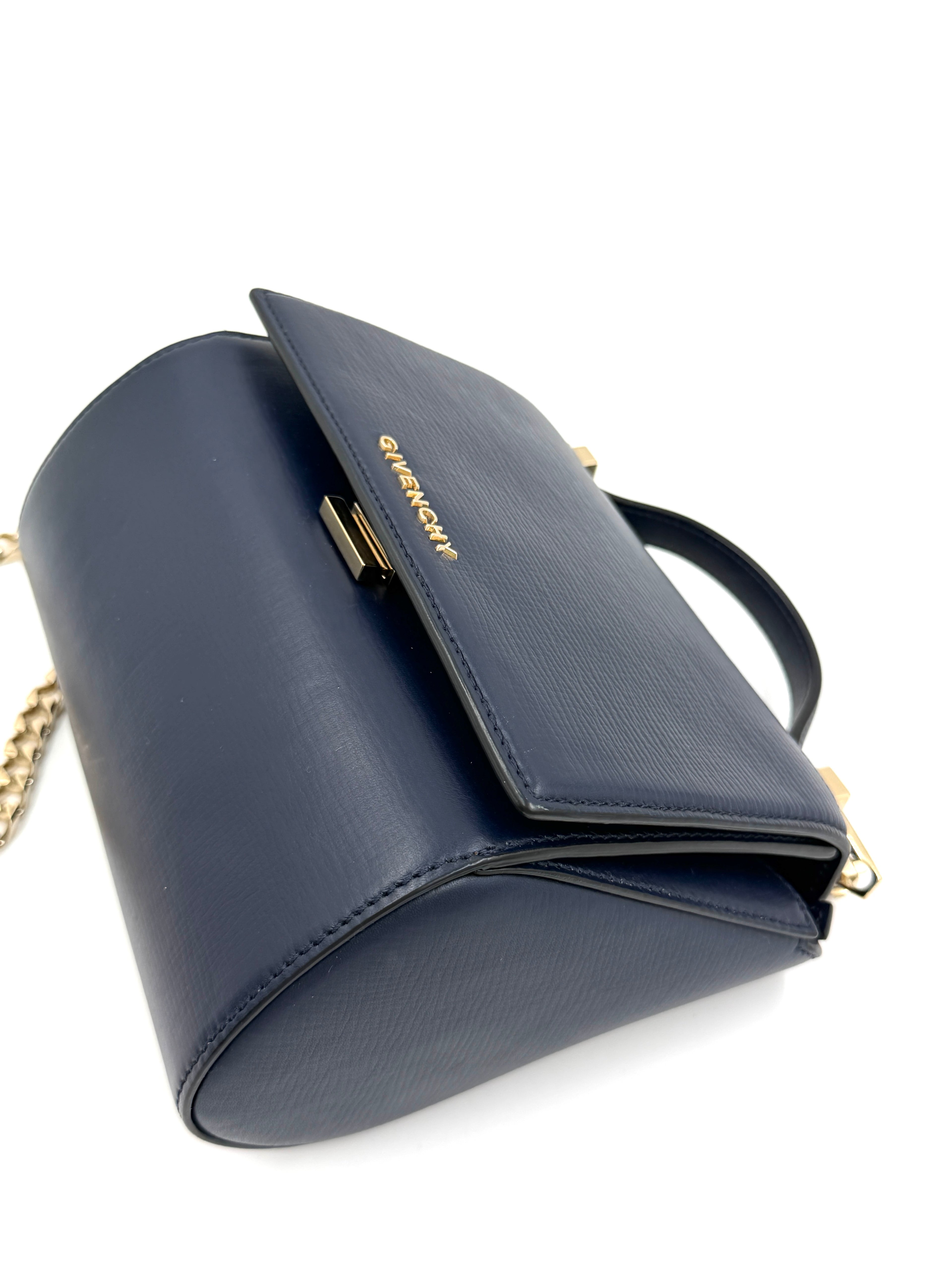 Pre-owned Givenchy Chain Pandora Box Bag Leather Mini - Authenticated