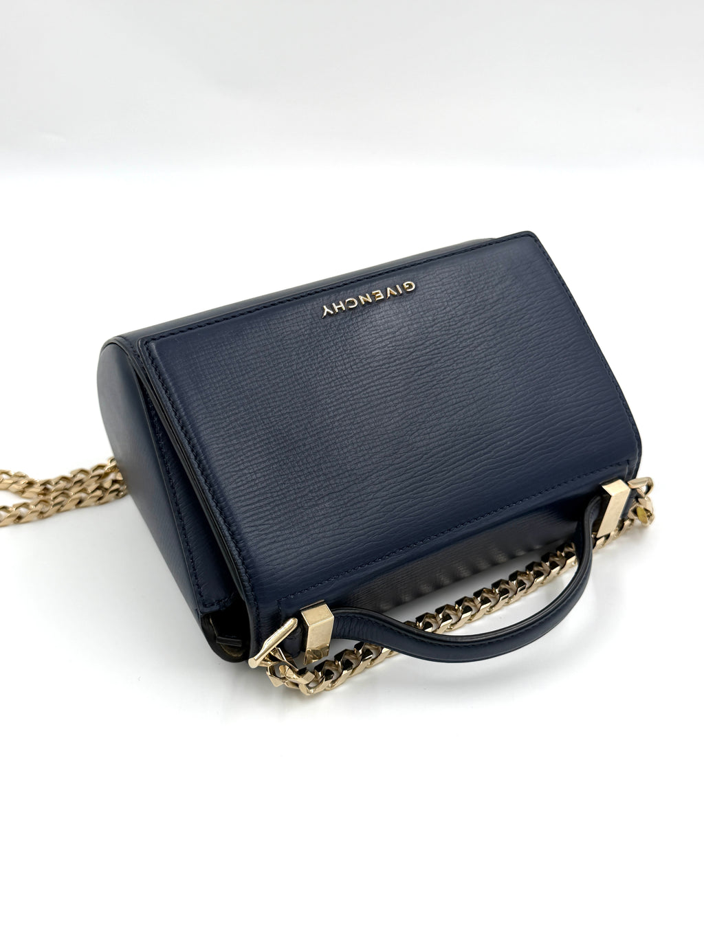 Pre-owned Givenchy Chain Pandora Box Bag Leather Mini - Authenticated