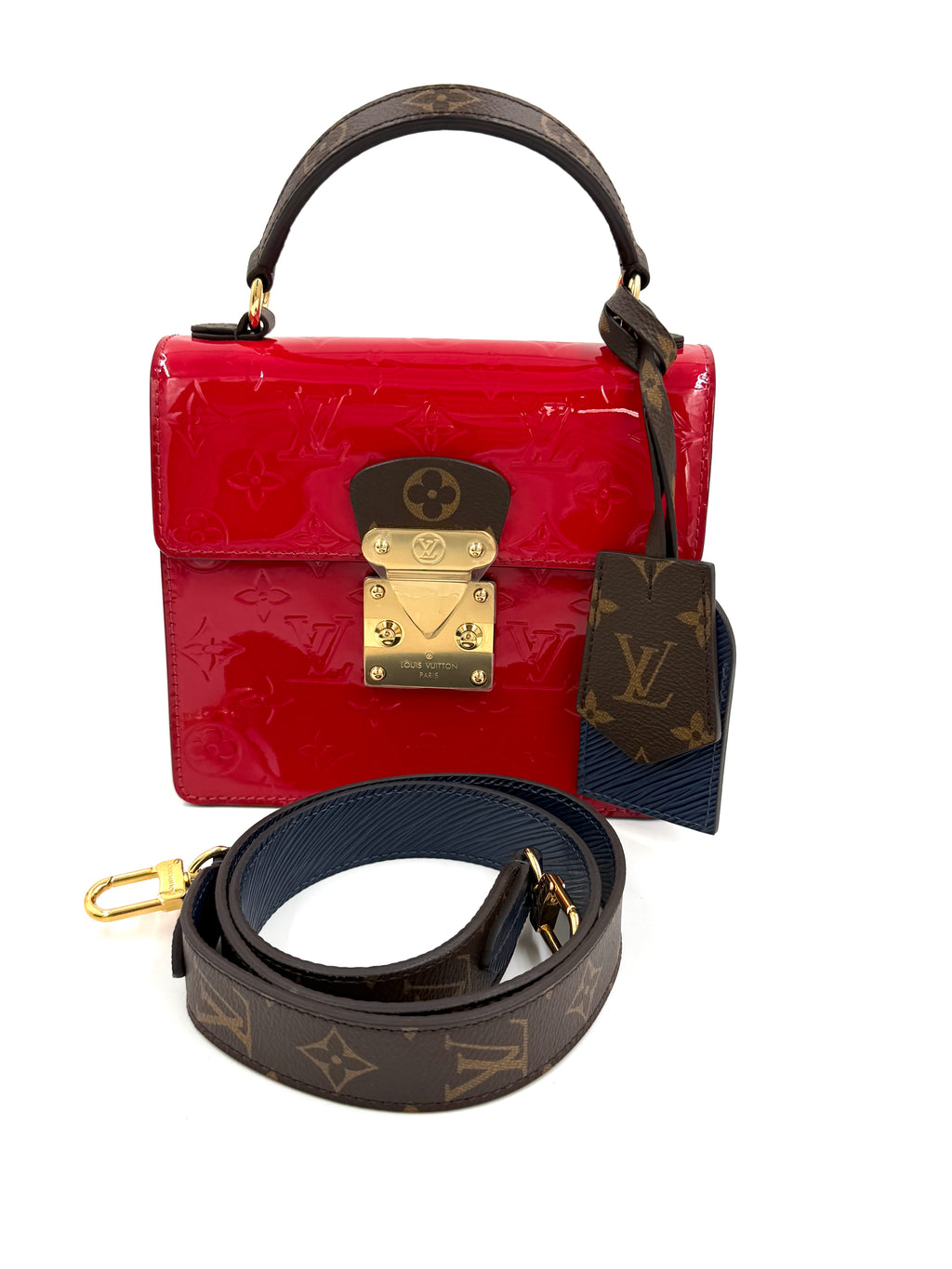 Pre-owned Louis Vuitton Monogram Red allVernis Spring Street - Authenticated