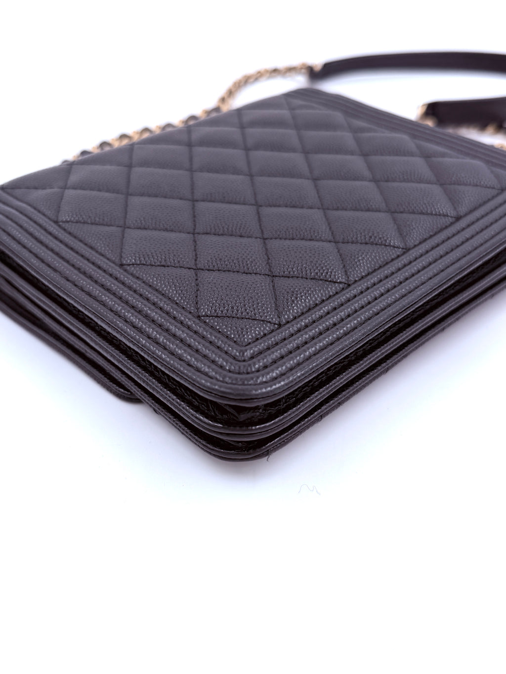 Pre-owned Chanel Boy Wallet on Chain (WOC) Black Caviar Gold Hardware - Authenticated
