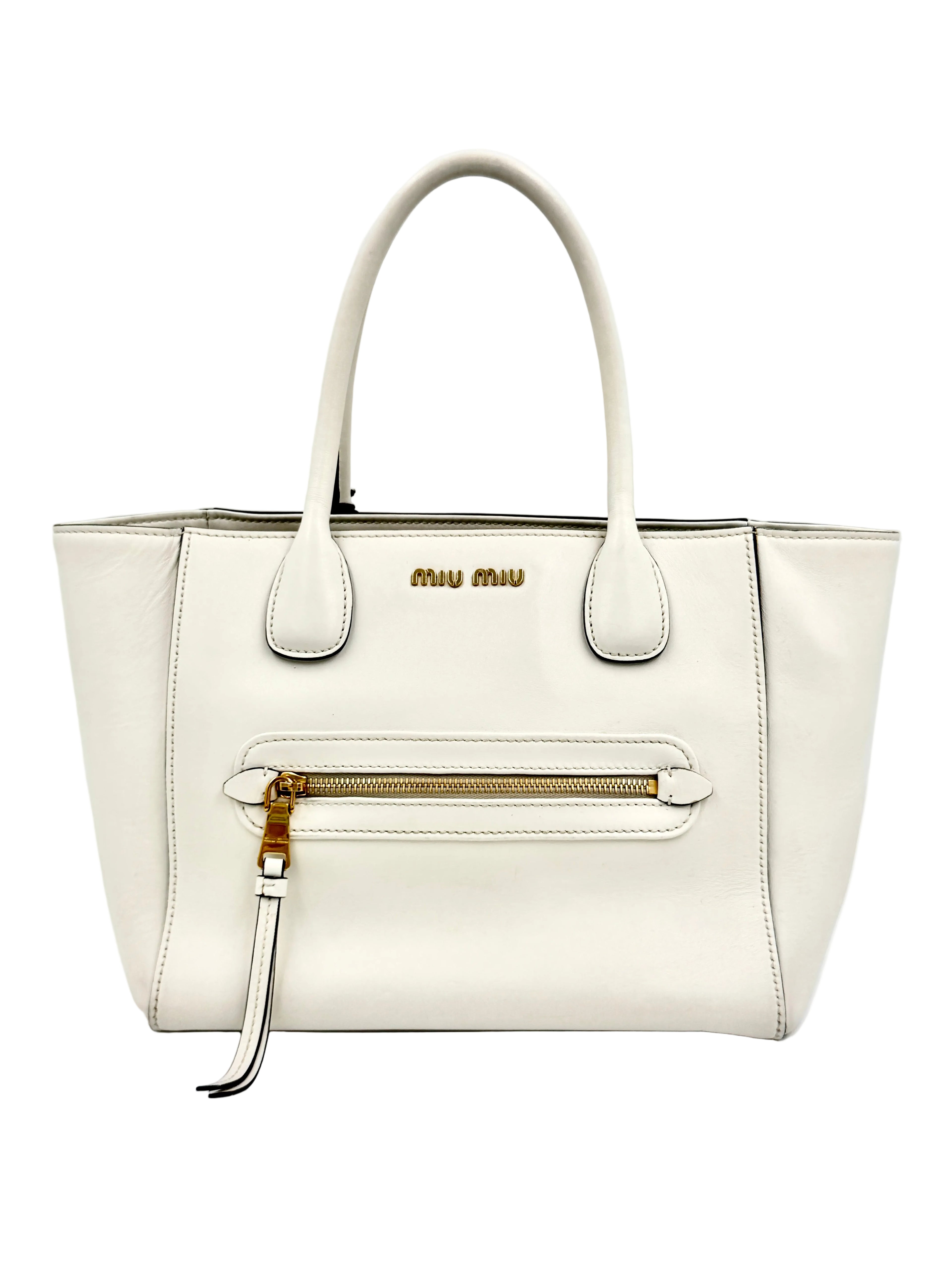 Pre-Owned Miu Miu Trapeze Leather Tote - Authenticated