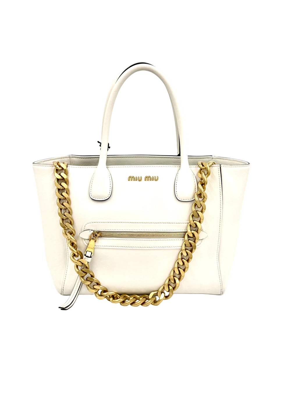 Pre-Owned Miu Miu Trapeze Leather Tote - Authenticated
