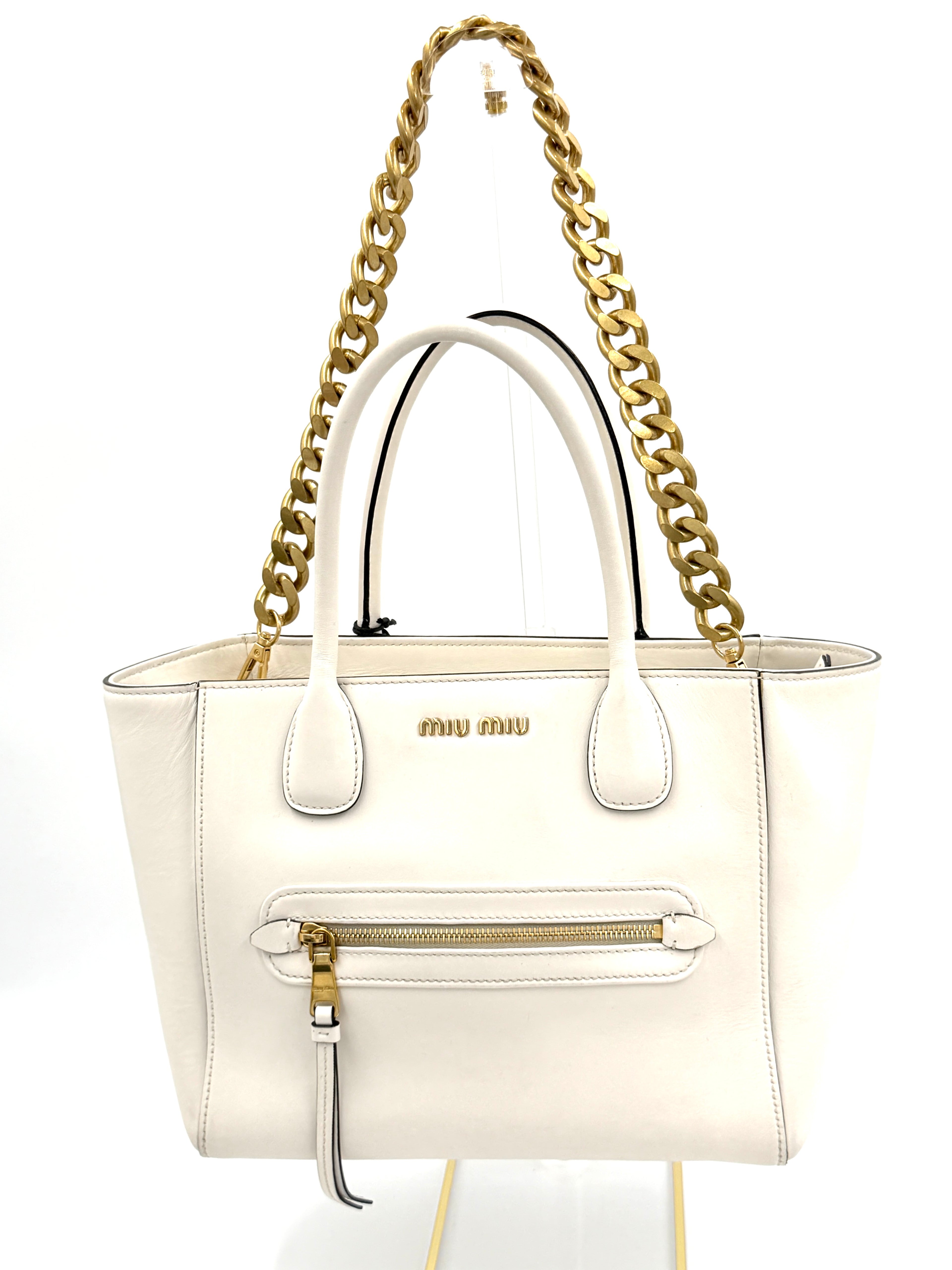 Pre-Owned Miu Miu Trapeze Leather Tote - Authenticated