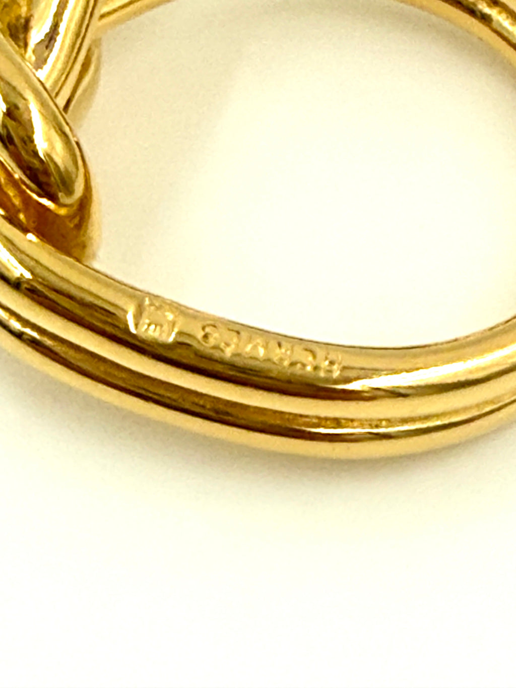 Pre-Owned Hermès Atame Scarf Ring Gold Plated
