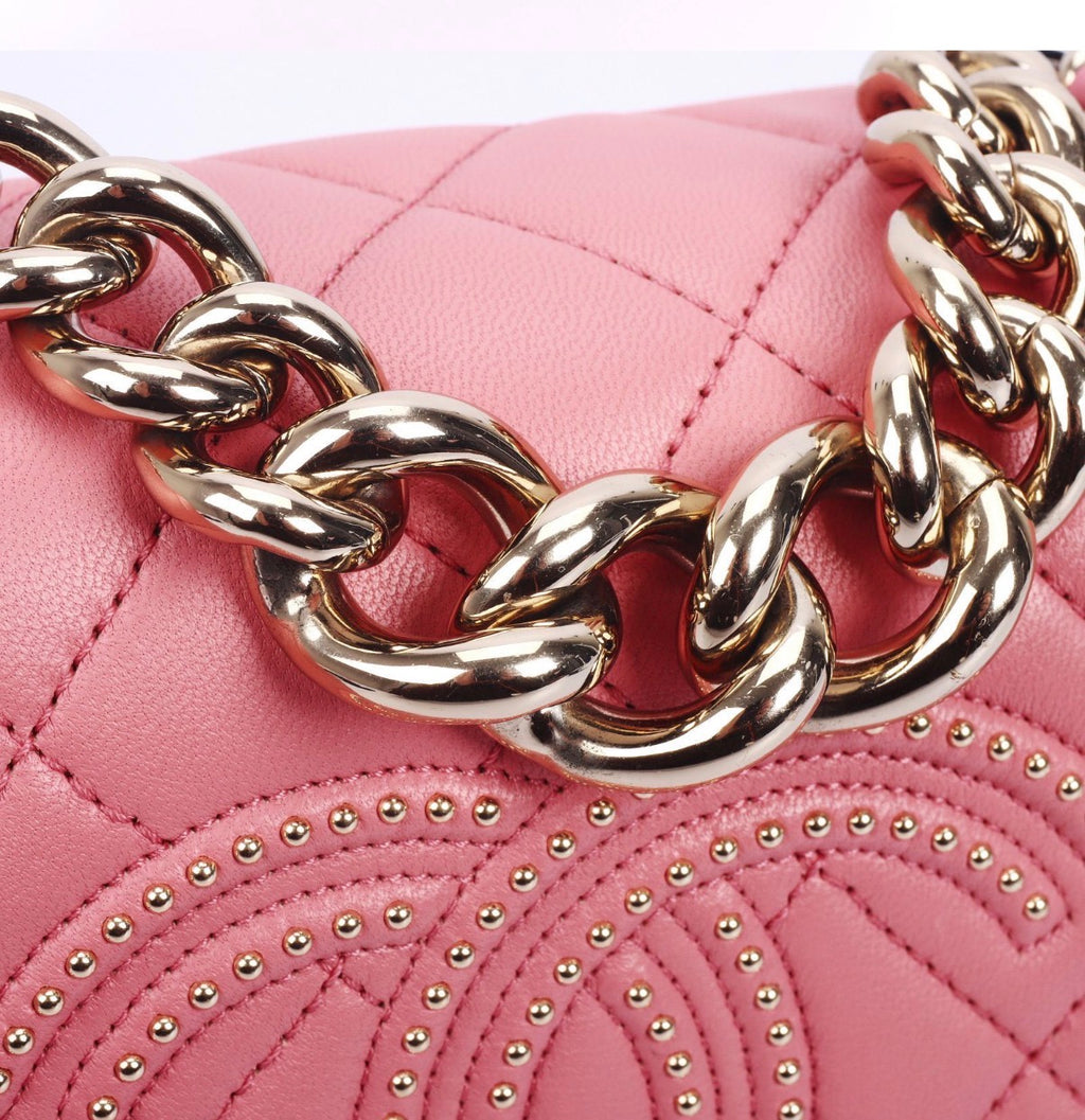 Pre-Owned Chanel Beauty Begins Flap Bag Pink Gold Hardware - Authenticated