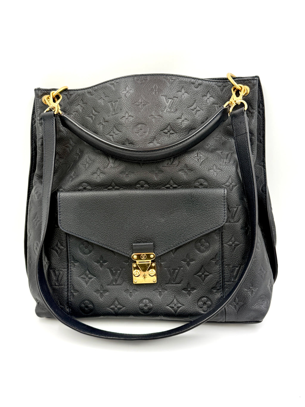 Pre-owned Louis Vuitton Métis Hobo Noir Monogram Empreinte Leather - Authenticated