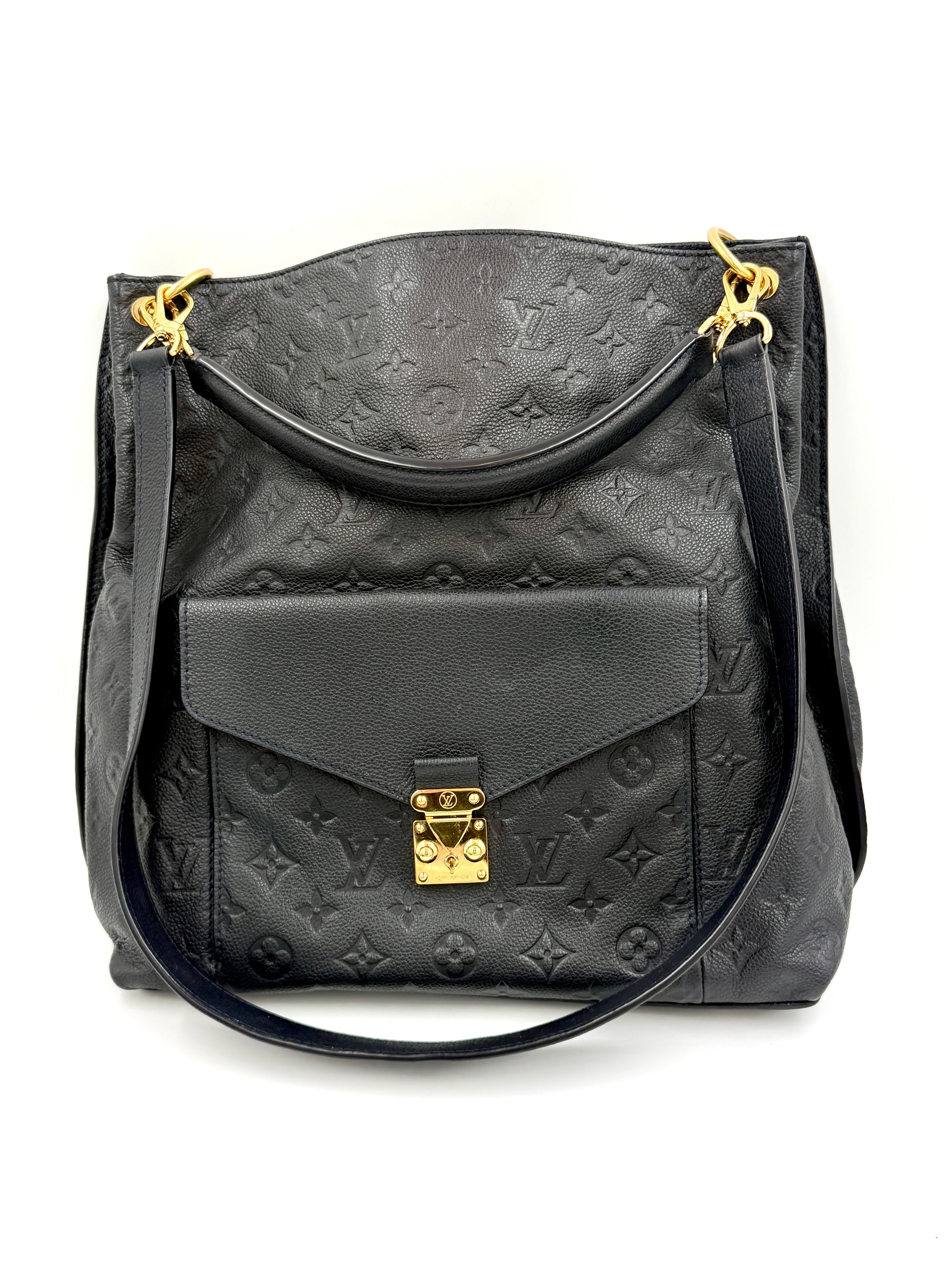 Pre-owned Louis Vuitton Métis Hobo Noir Monogram Empreinte Leather - Authenticated