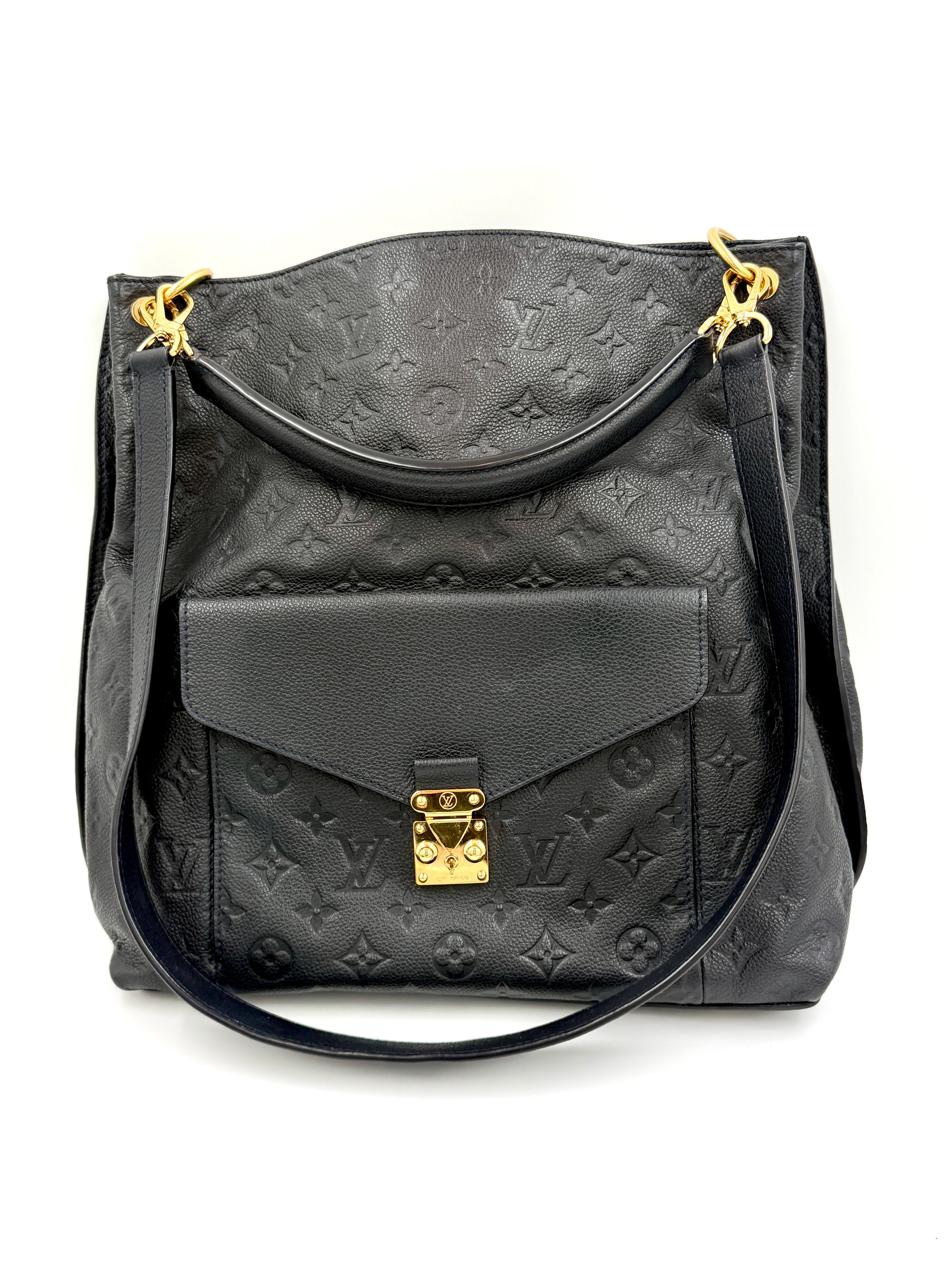 Pre-owned Louis Vuitton Métis Hobo Noir Monogram Empreinte Leather - Authenticated