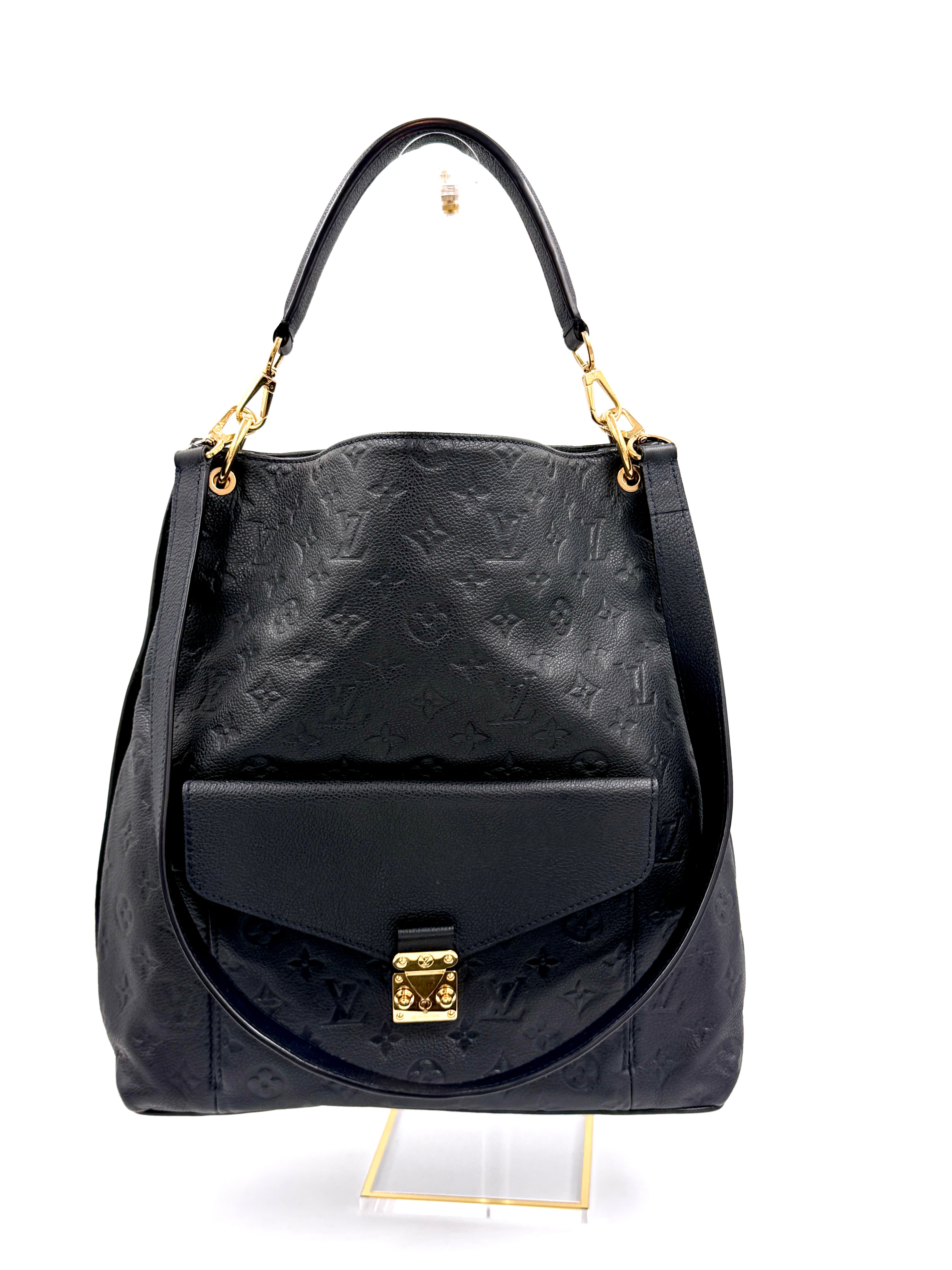 Pre-owned Louis Vuitton Métis Hobo Noir Monogram Empreinte Leather - Authenticated
