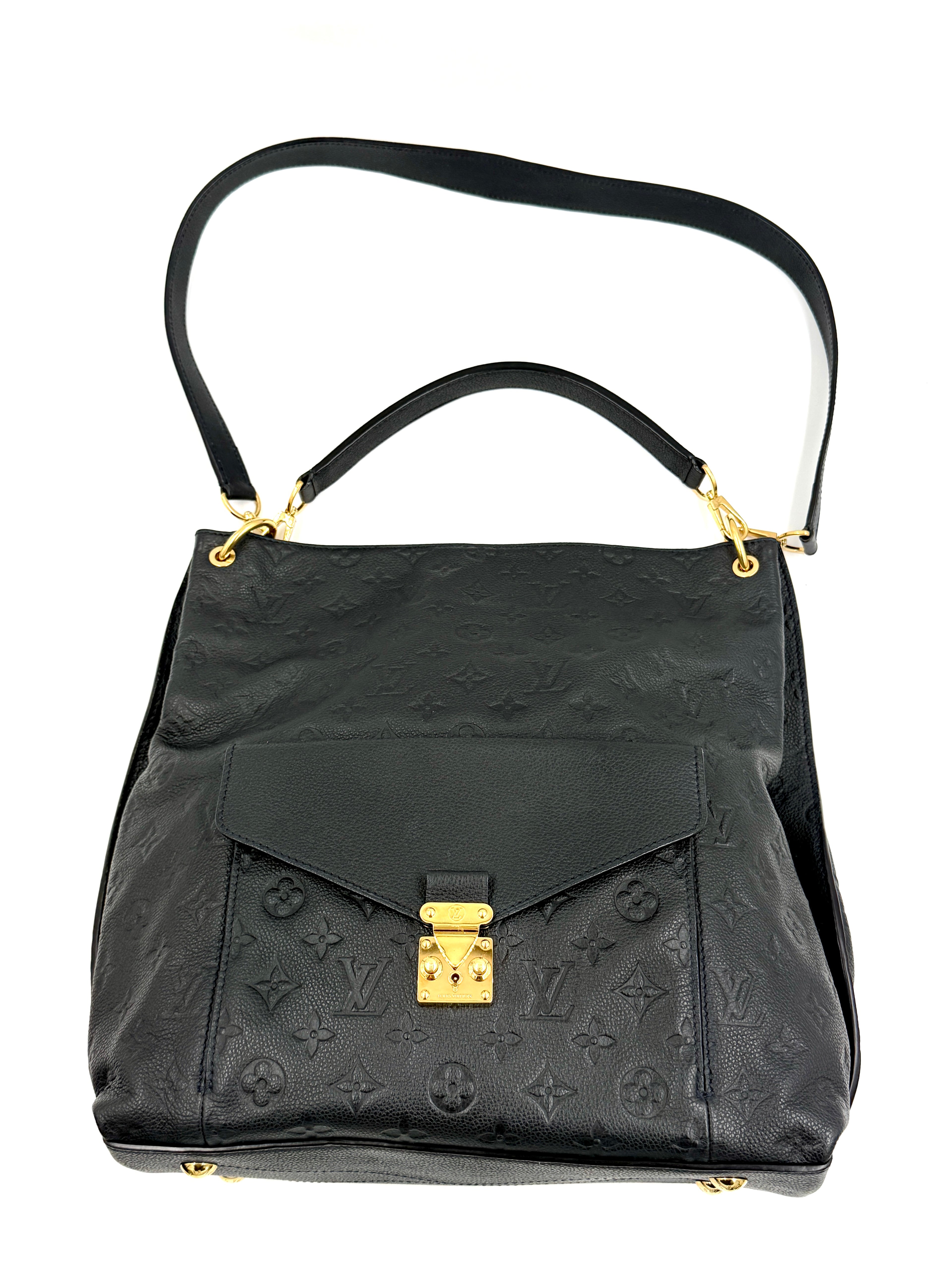 Pre-owned Louis Vuitton Métis Hobo Noir Monogram Empreinte Leather - Authenticated