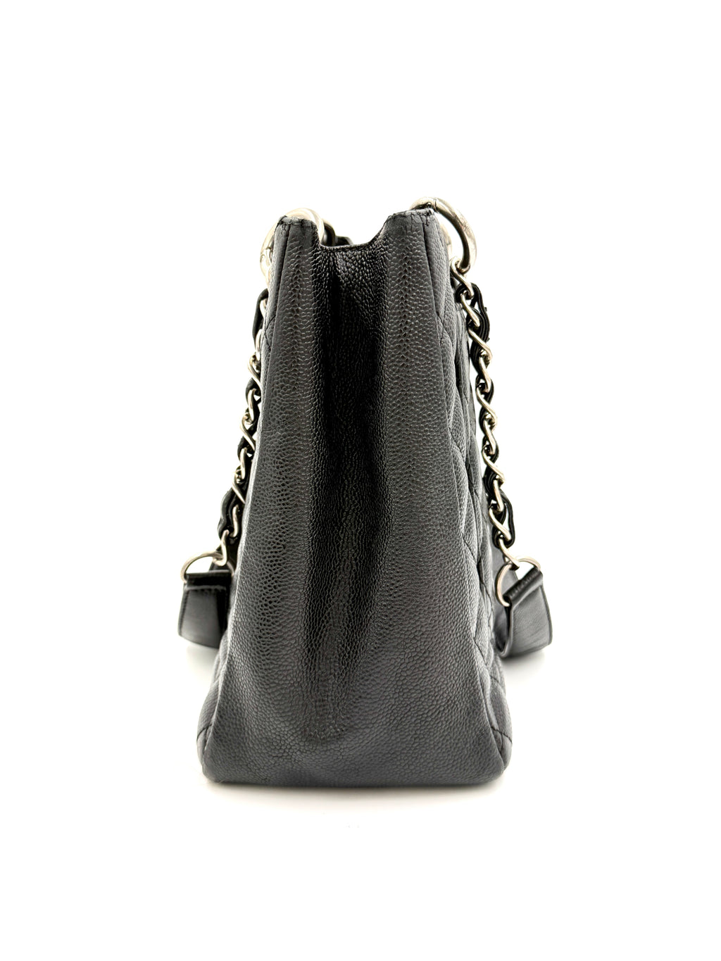 Pre-owned Chanel Black Caviar Leather Grand Shopping Tote Silver Hardware - Authenticated