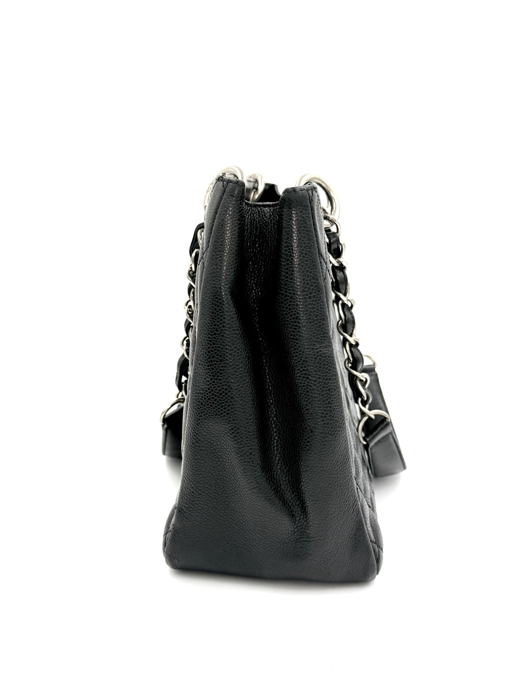 Pre-owned Chanel Black Caviar Leather Grand Shopping Tote Silver Hardware - Authenticated