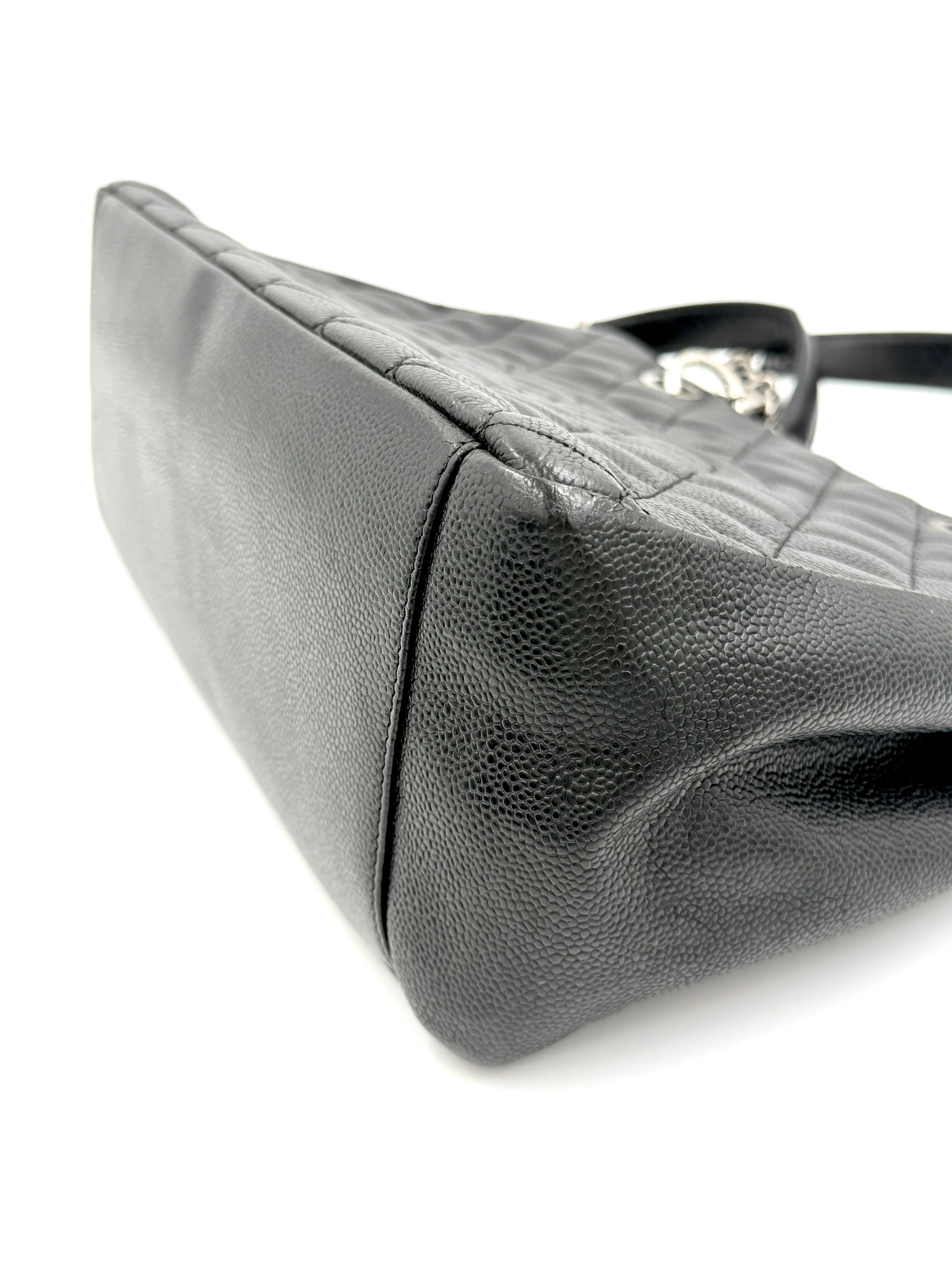 Pre-owned Chanel Black Caviar Leather Grand Shopping Tote Silver Hardware - Authenticated