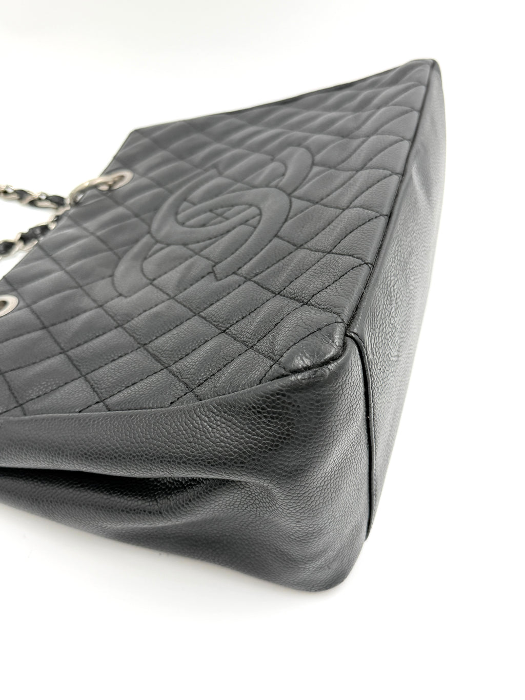 Pre-owned Chanel Black Caviar Leather Grand Shopping Tote Silver Hardware - Authenticated