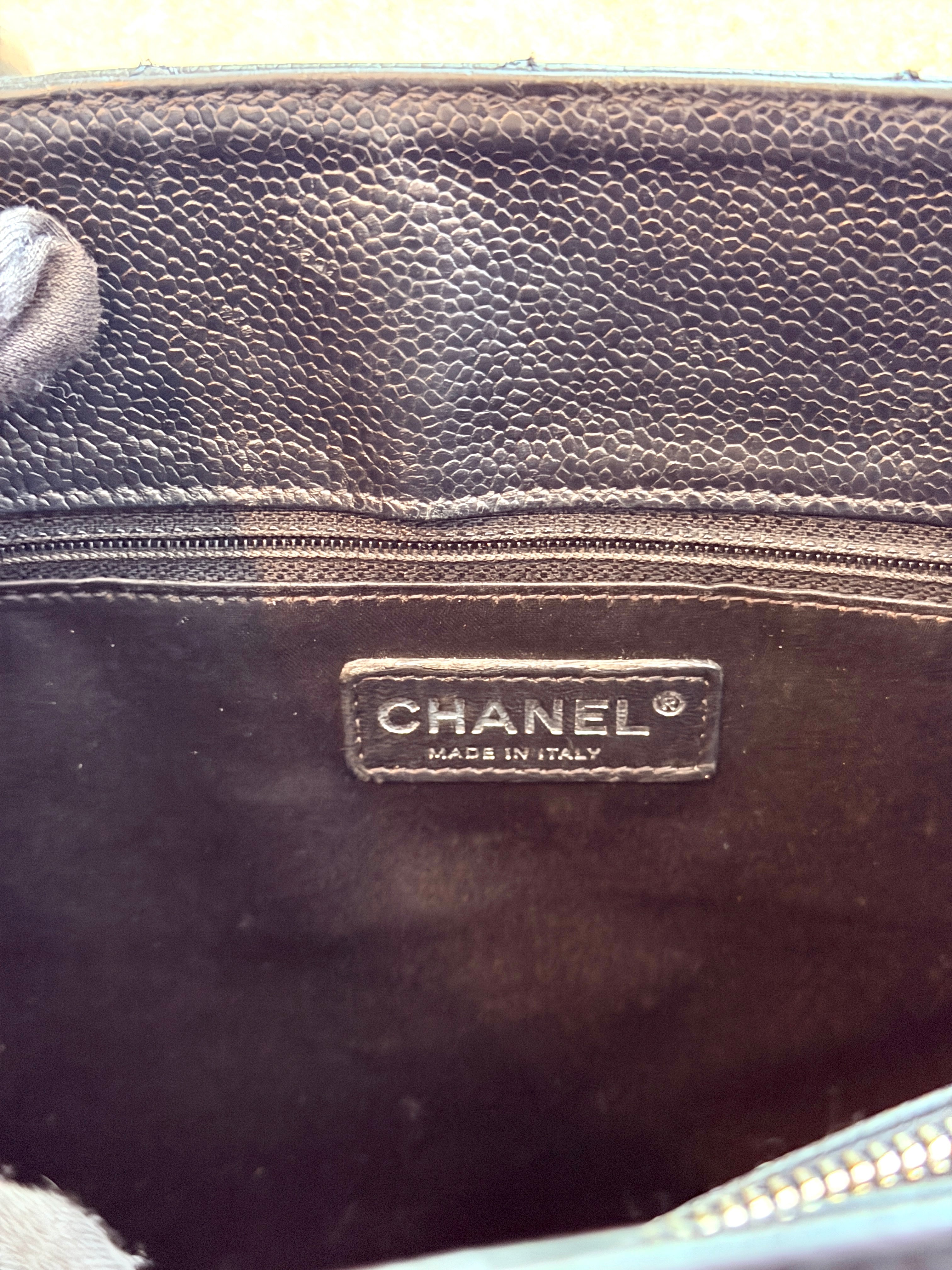 Pre-owned Chanel Black Caviar Leather Grand Shopping Tote Silver Hardware - Authenticated