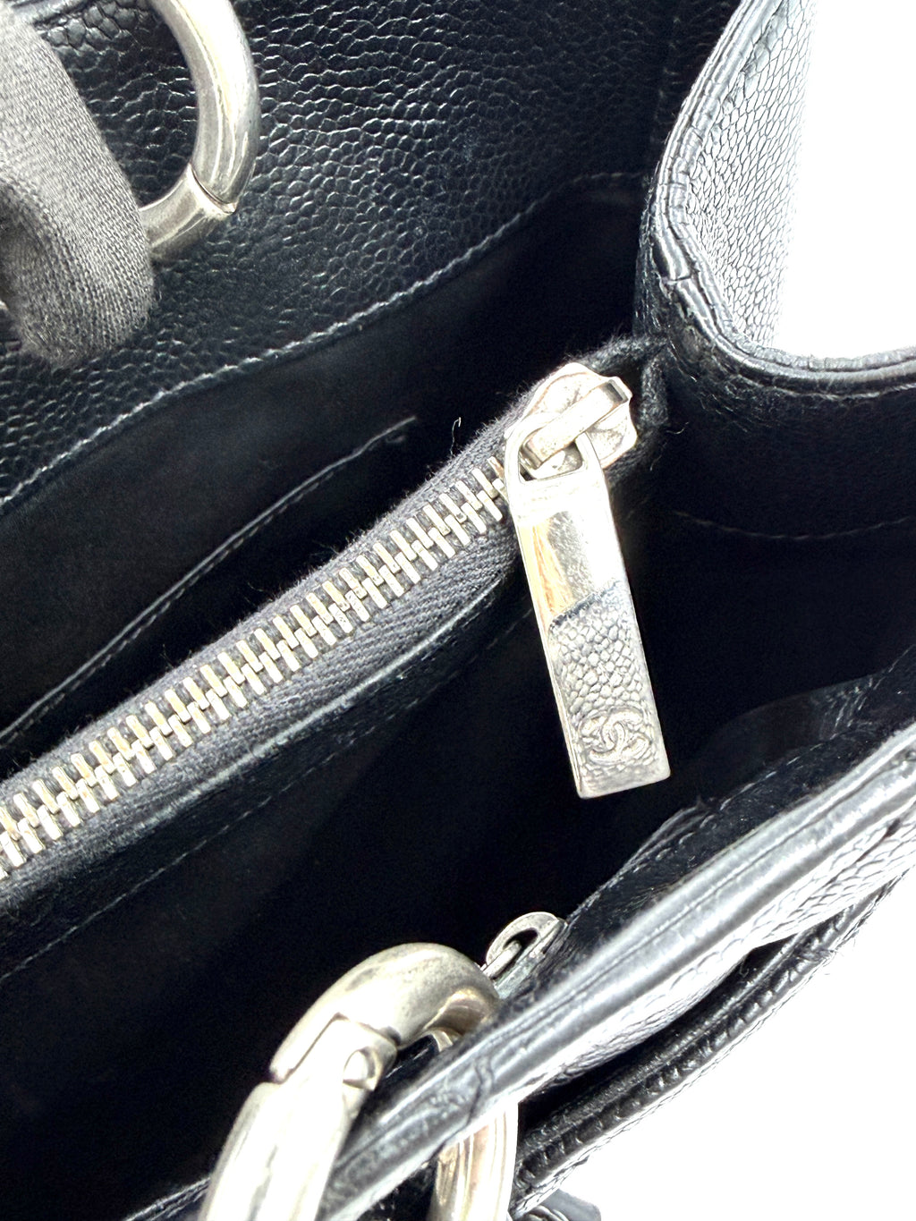 Pre-owned Chanel Black Caviar Leather Grand Shopping Tote Silver Hardware - Authenticated