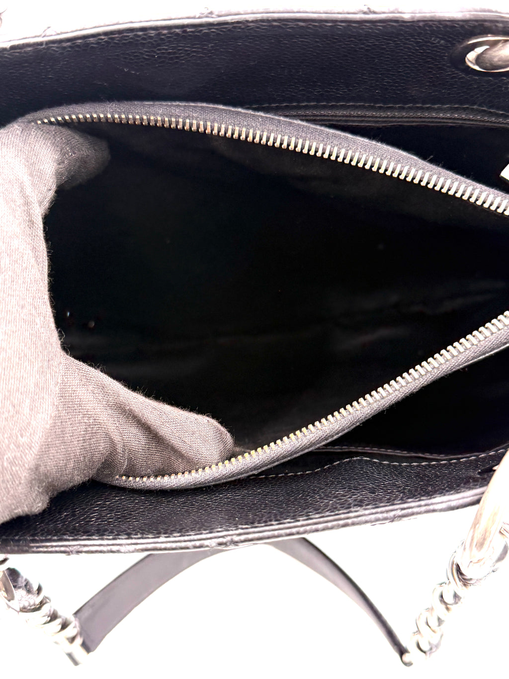 Pre-owned Chanel Black Caviar Leather Grand Shopping Tote Silver Hardware - Authenticated