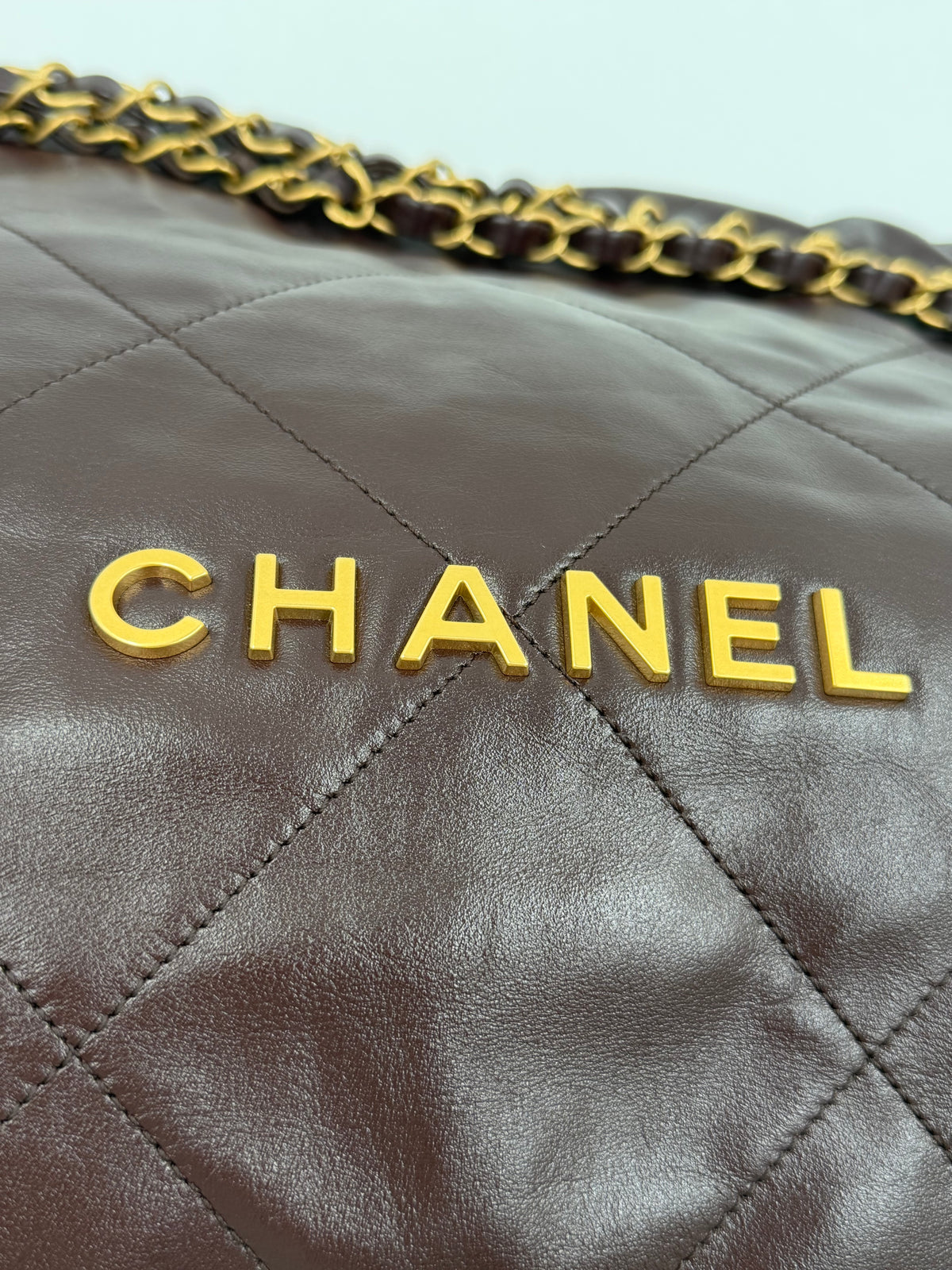 Pre-owned Chanel Hobo Dark Burgundy Calfskin Gold-Tone Hardware - Authenticated