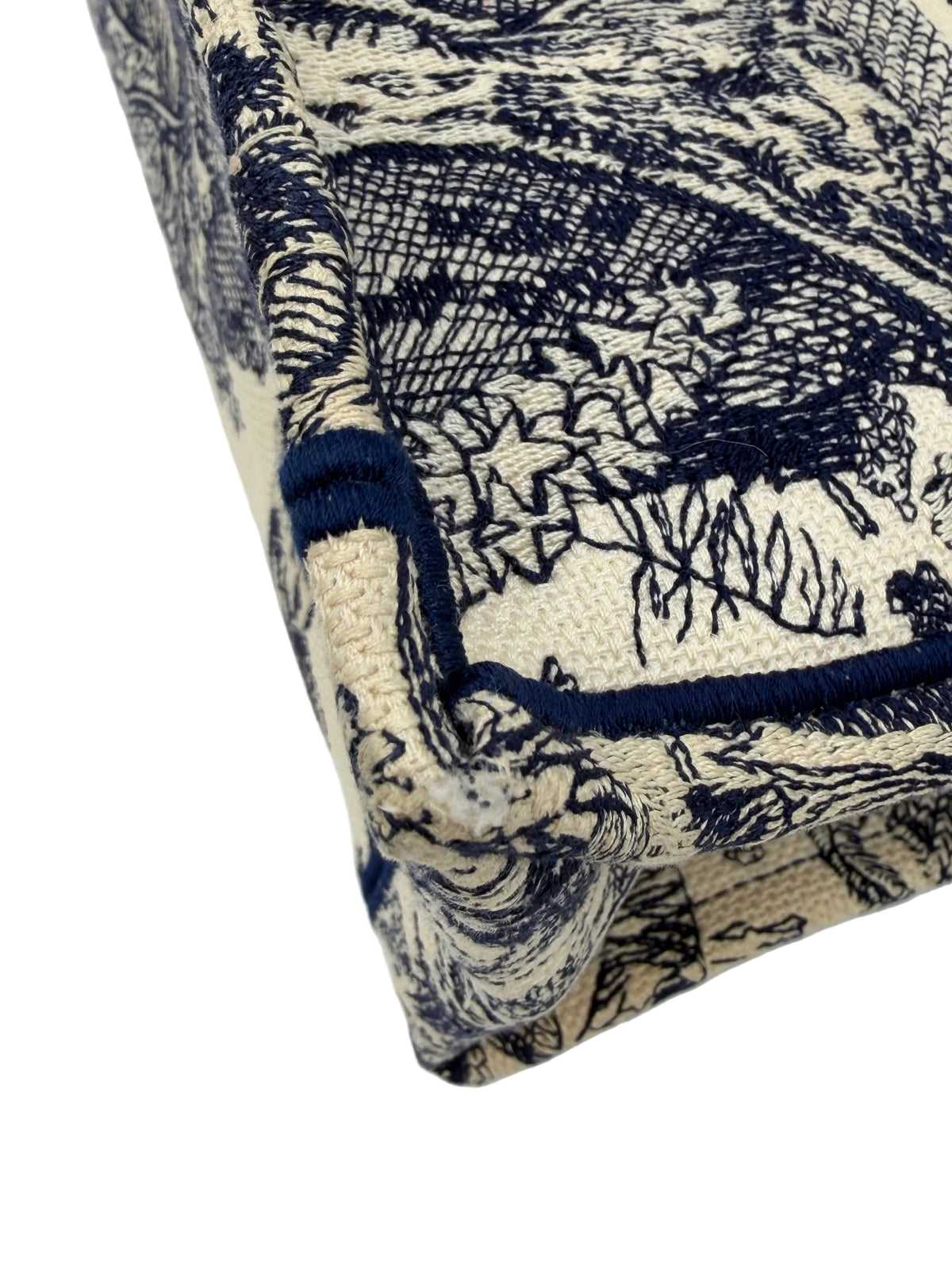 Pre-Owned Christian Dior Toile de Jouy Book Tote Large Ecru and Navy - Authenticated