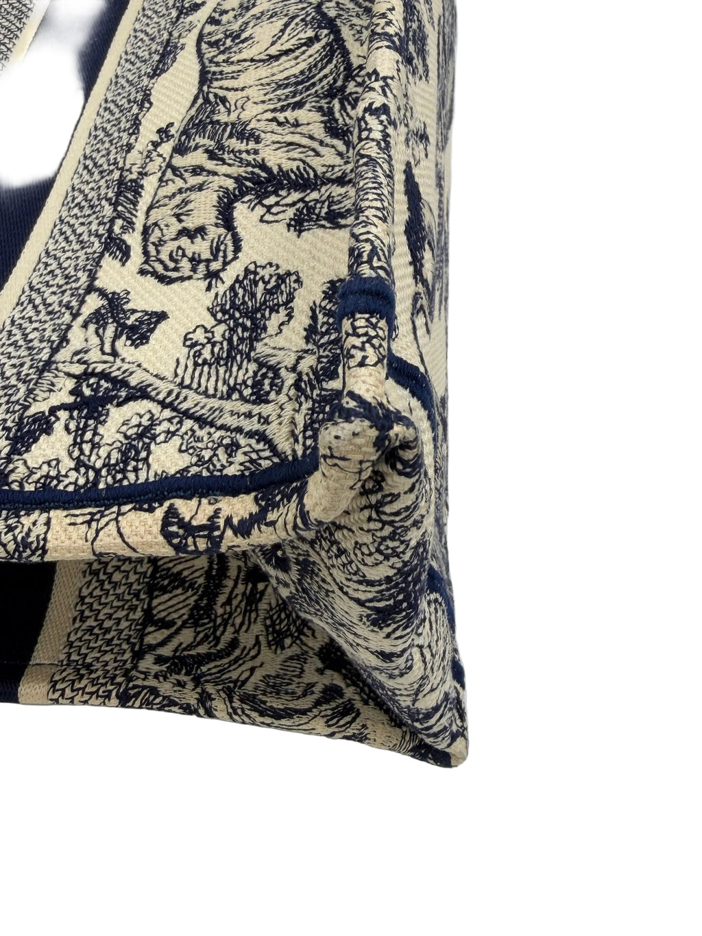 Pre-Owned Christian Dior Toile de Jouy Book Tote Large Ecru and Navy - Authenticated