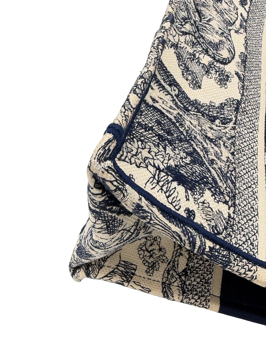 Pre-Owned Christian Dior Toile de Jouy Book Tote Large Ecru and Navy - Authenticated