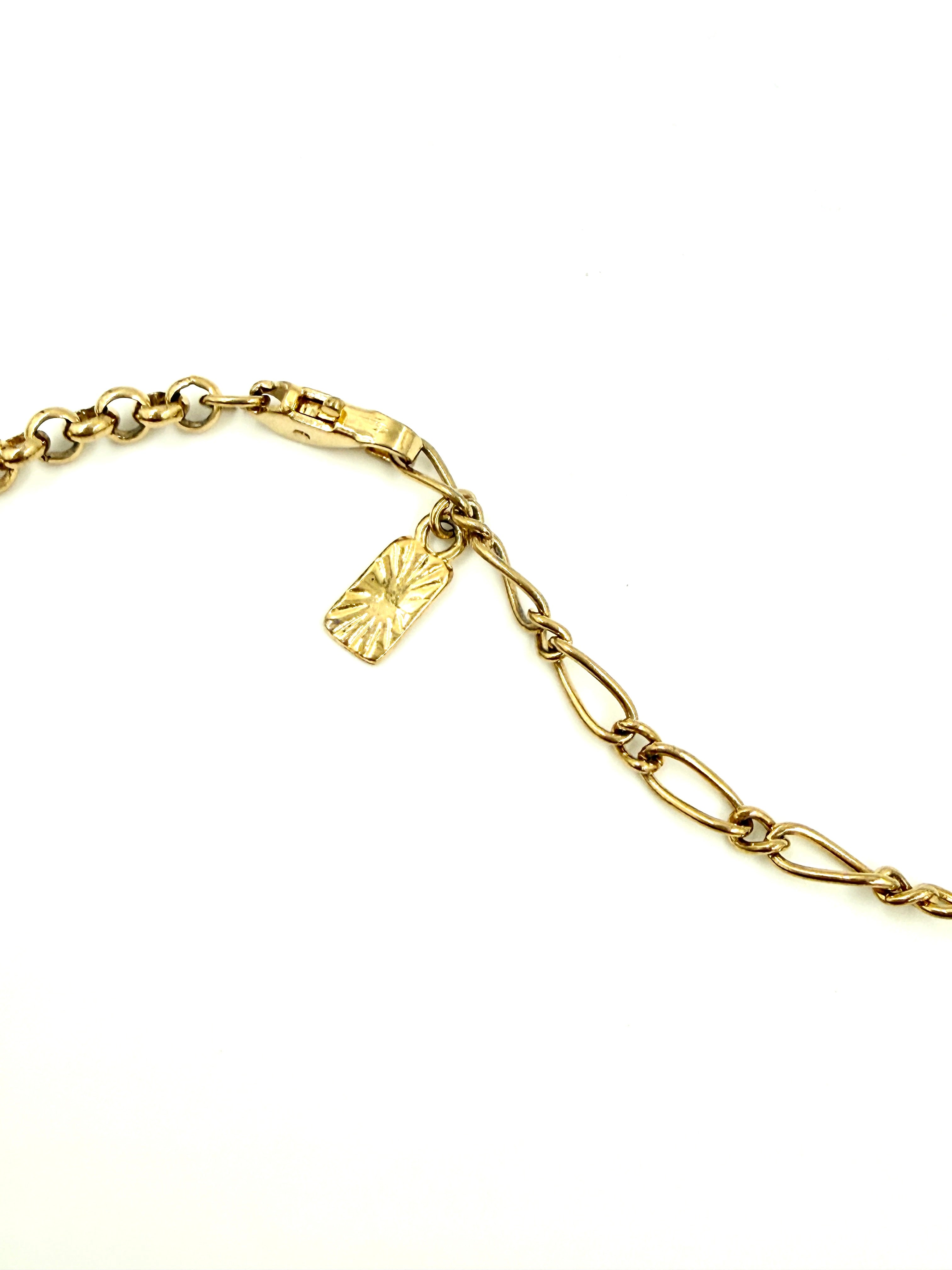 Pre-Owned Saint Laurent Gold Tone Flower Necklace with Crystal Center - Authenticated