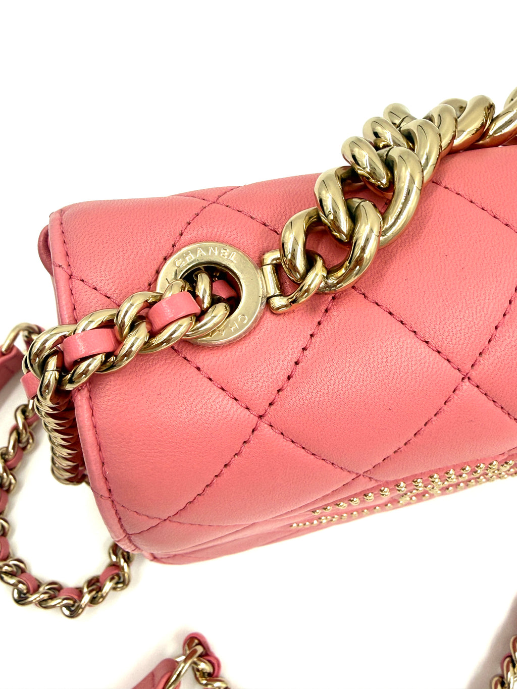Pre-Owned Chanel Beauty Begins Flap Bag Pink Gold Hardware - Authenticated