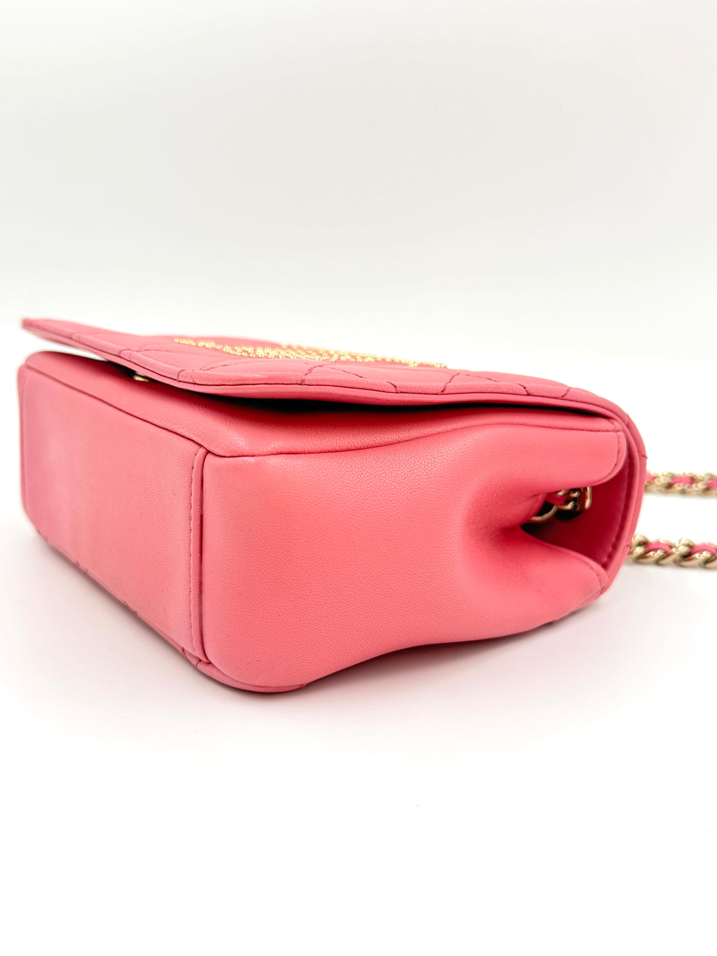 Pre-Owned Chanel Beauty Begins Flap Bag Pink Gold Hardware - Authenticated