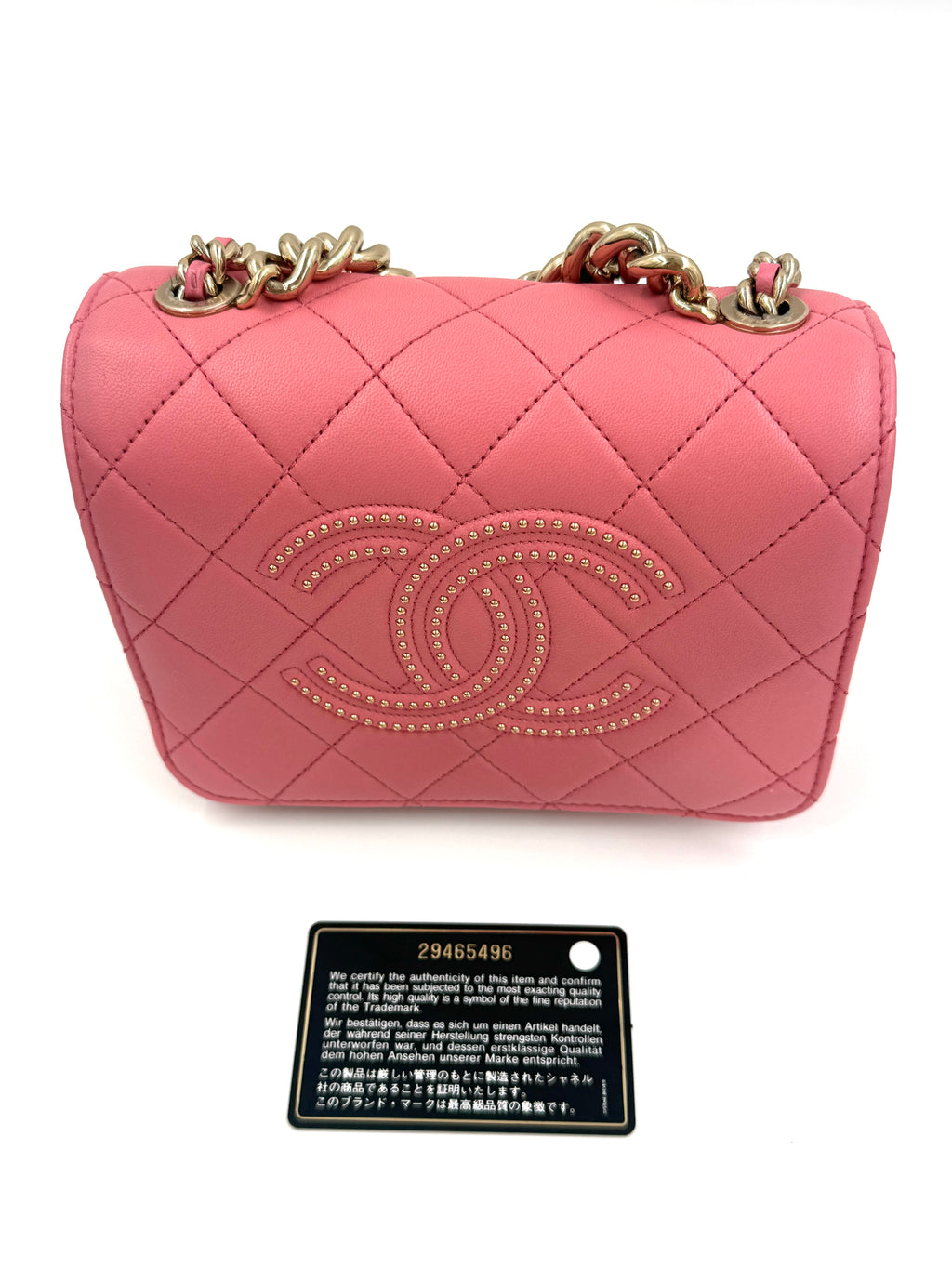 Pre-Owned Chanel Beauty Begins Flap Bag Pink Gold Hardware - Authenticated