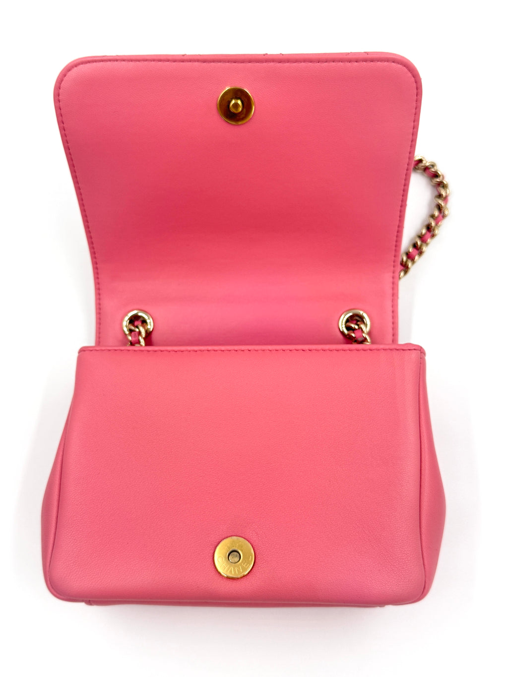 Pre-Owned Chanel Beauty Begins Flap Bag Pink Gold Hardware - Authenticated