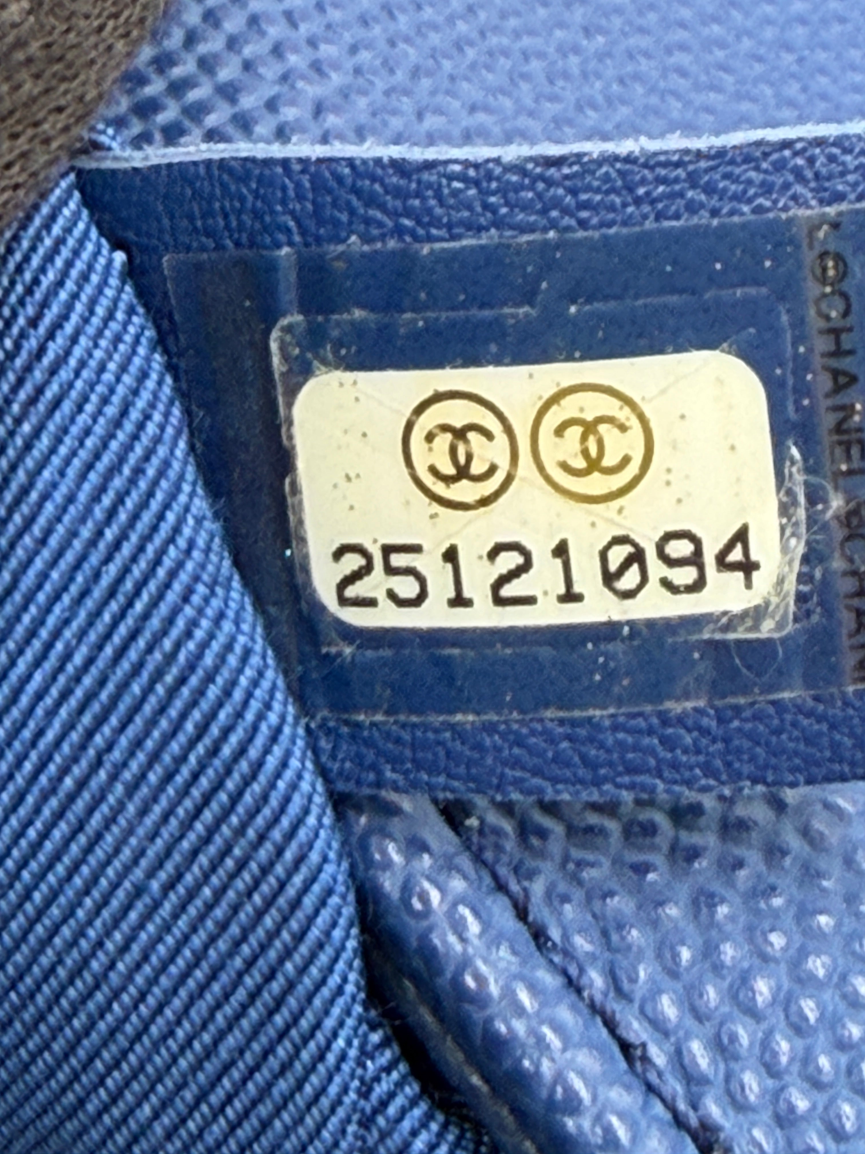 Pre-owned Chanel Medium Chevron Boy Bag Blue Caviar Leather Braided Trim - Authenticated
