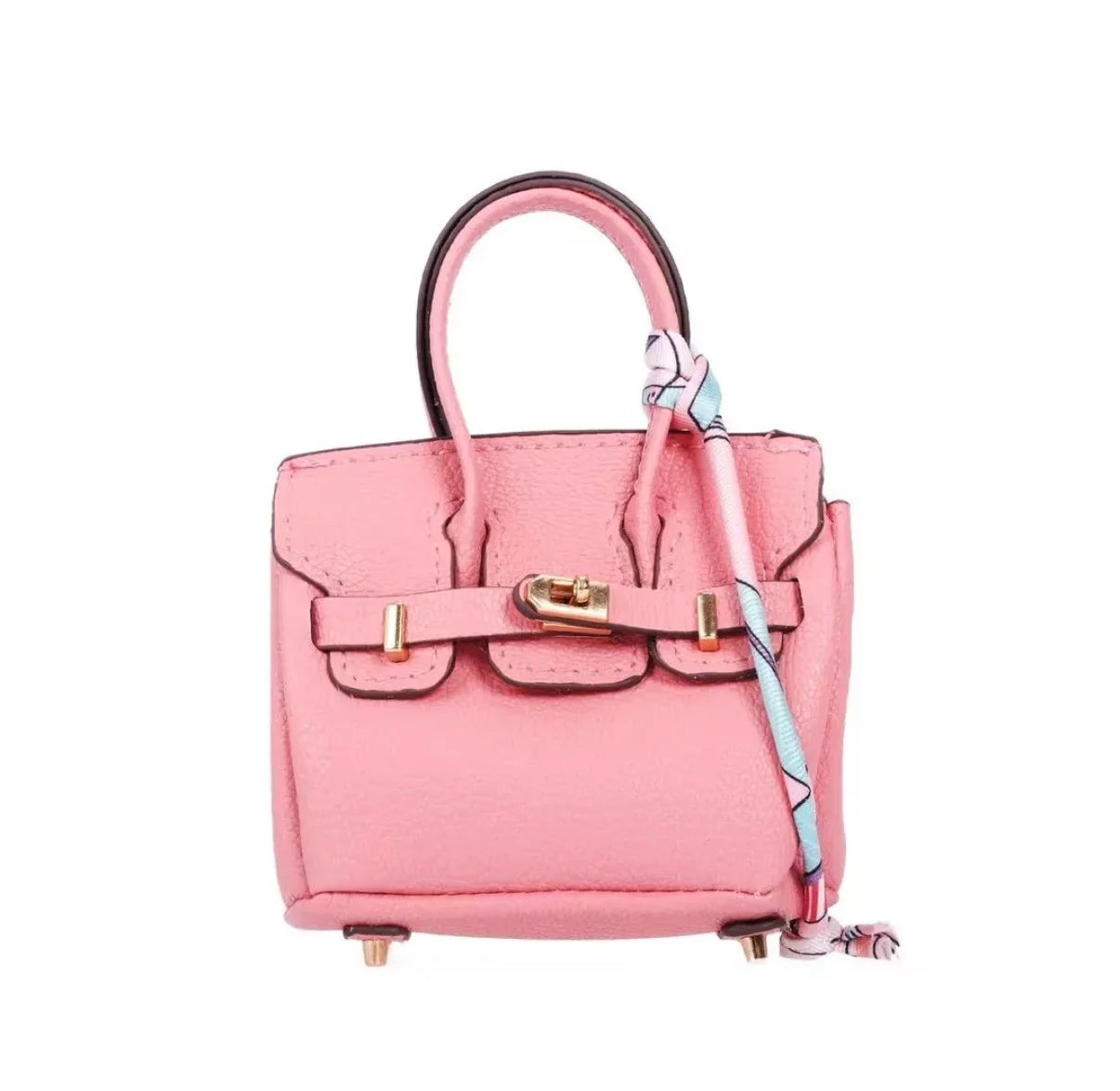 Faux Birkin Bag Charm in Pink
