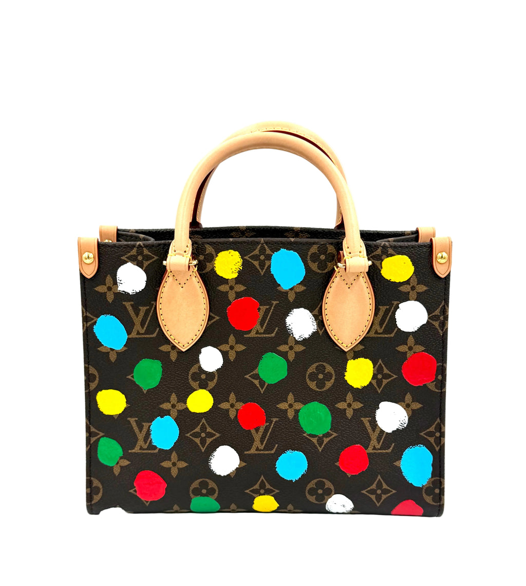 Pre-owned Louis Vuitton x Yayoi Kusama Painted Dots Monogram OnTheGo PM Tote Bag - Authenticated