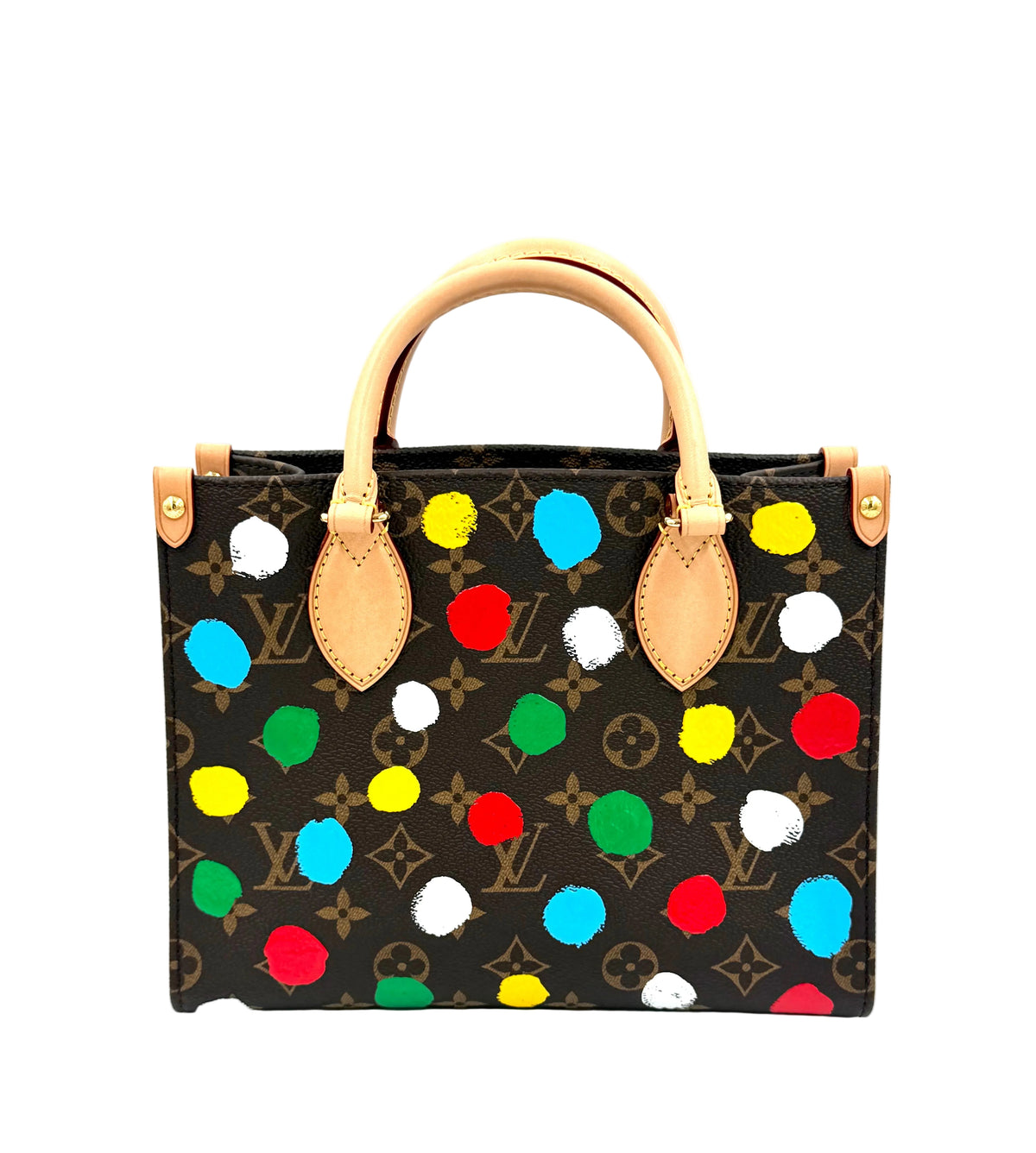 Pre-owned Louis Vuitton x Yayoi Kusama Painted Dots Monogram OnTheGo PM Tote Bag - Authenticated