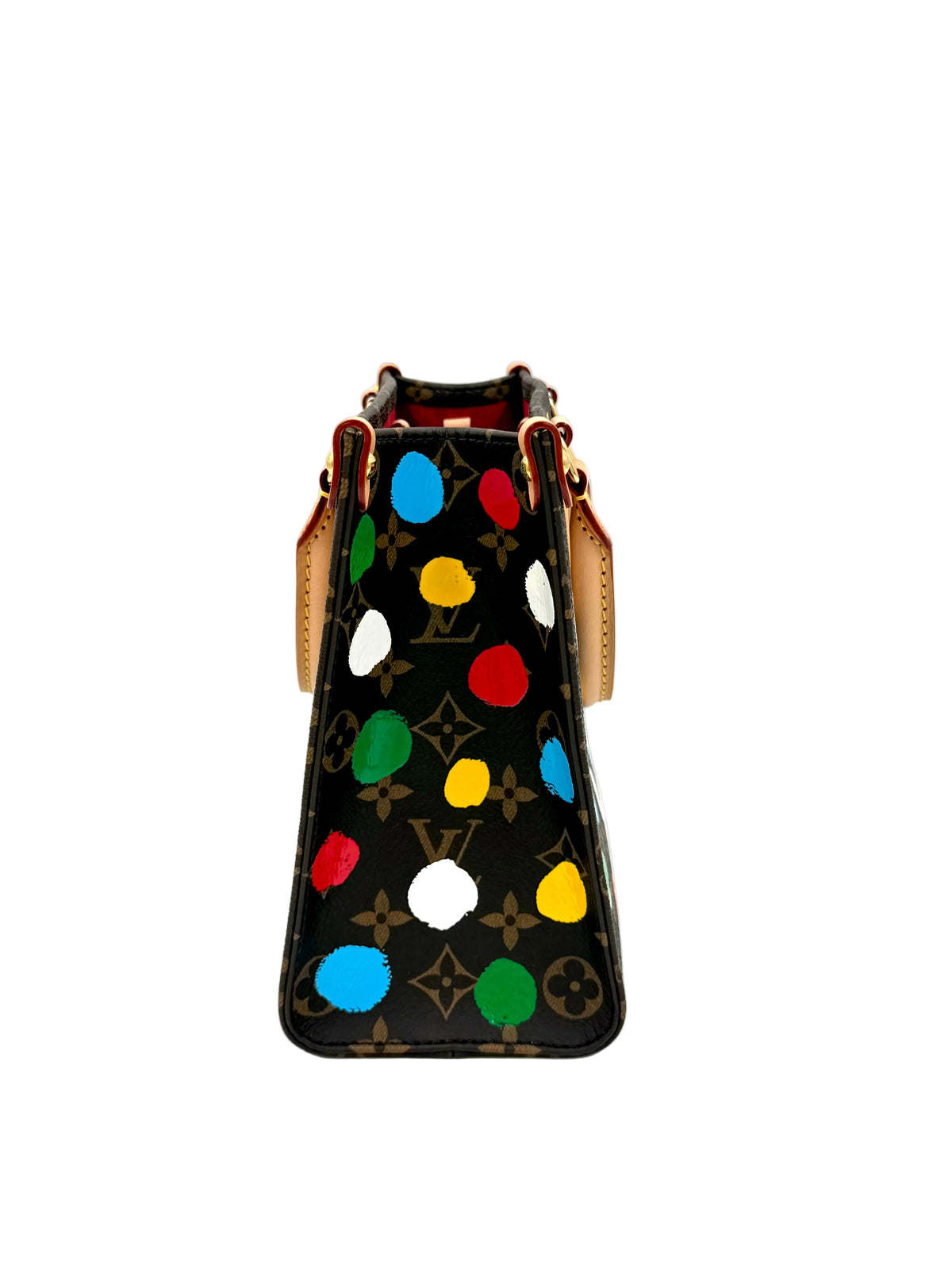 Pre-owned Louis Vuitton x Yayoi Kusama Painted Dots Monogram OnTheGo PM Tote Bag - Authenticated