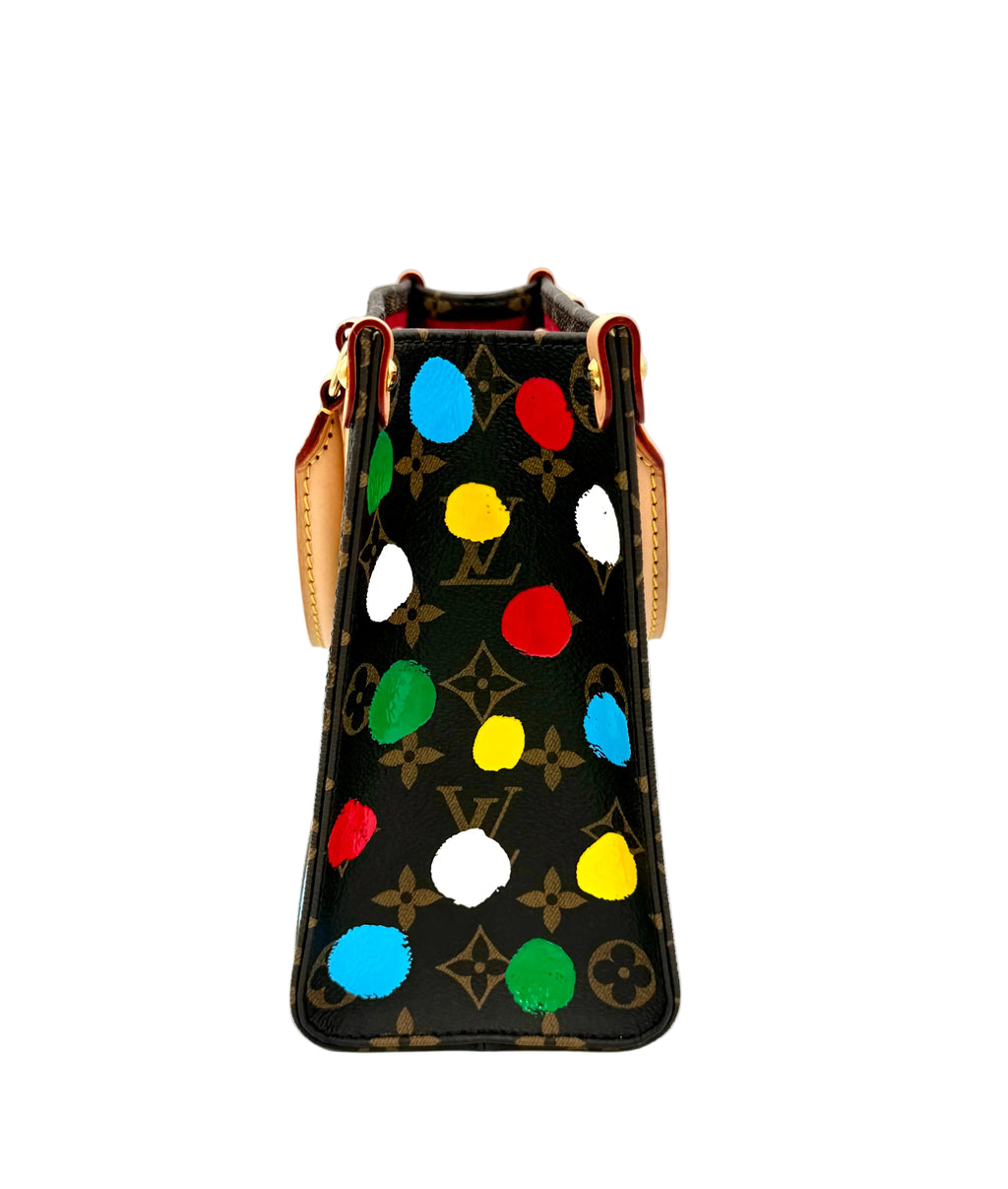 Pre-owned Louis Vuitton x Yayoi Kusama Painted Dots Monogram OnTheGo PM Tote Bag - Authenticated