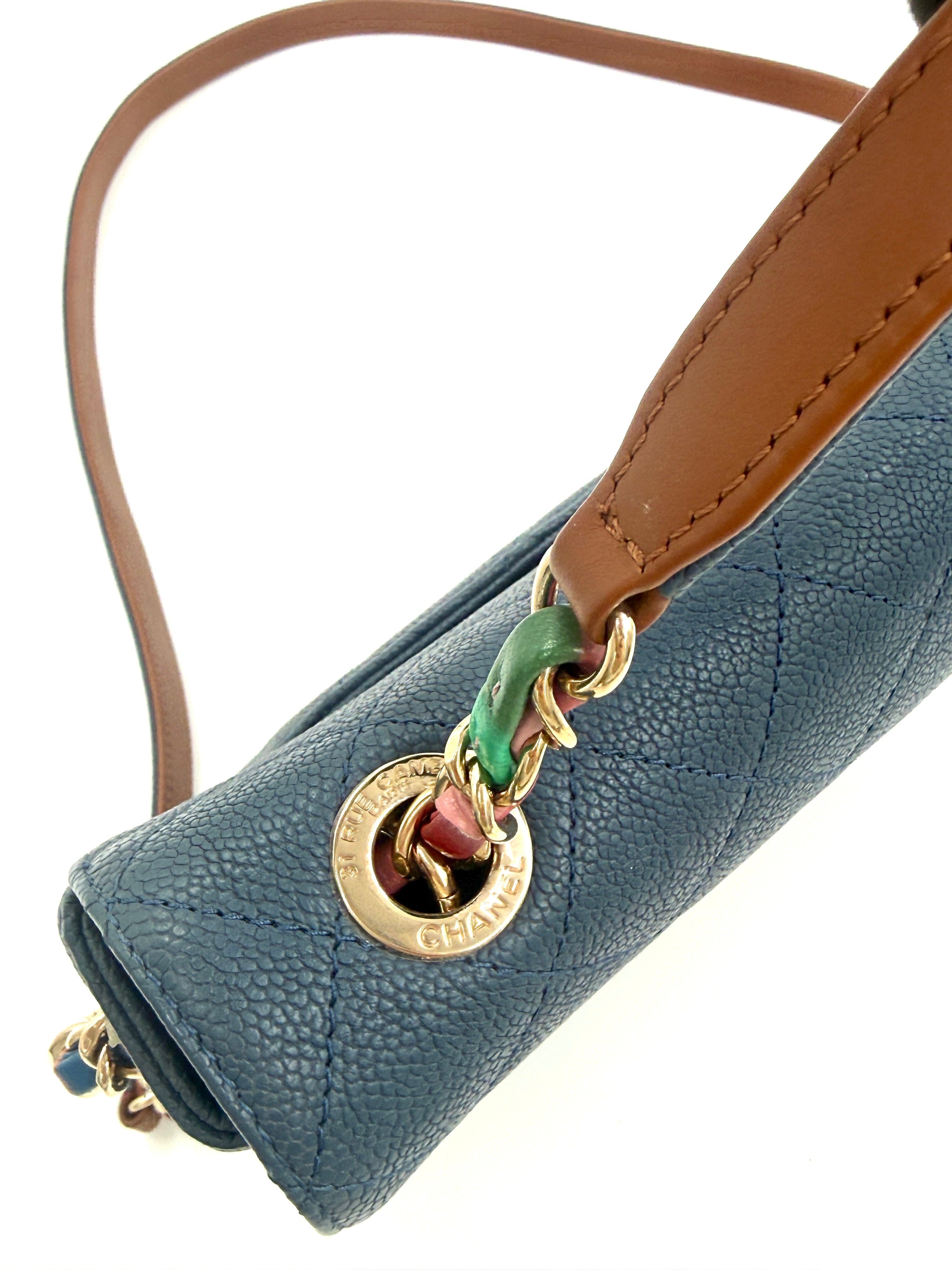 Pre-Owned Chanel Paris-Cuba Thread Around Flap Bag Blue Caviar - Authenticated