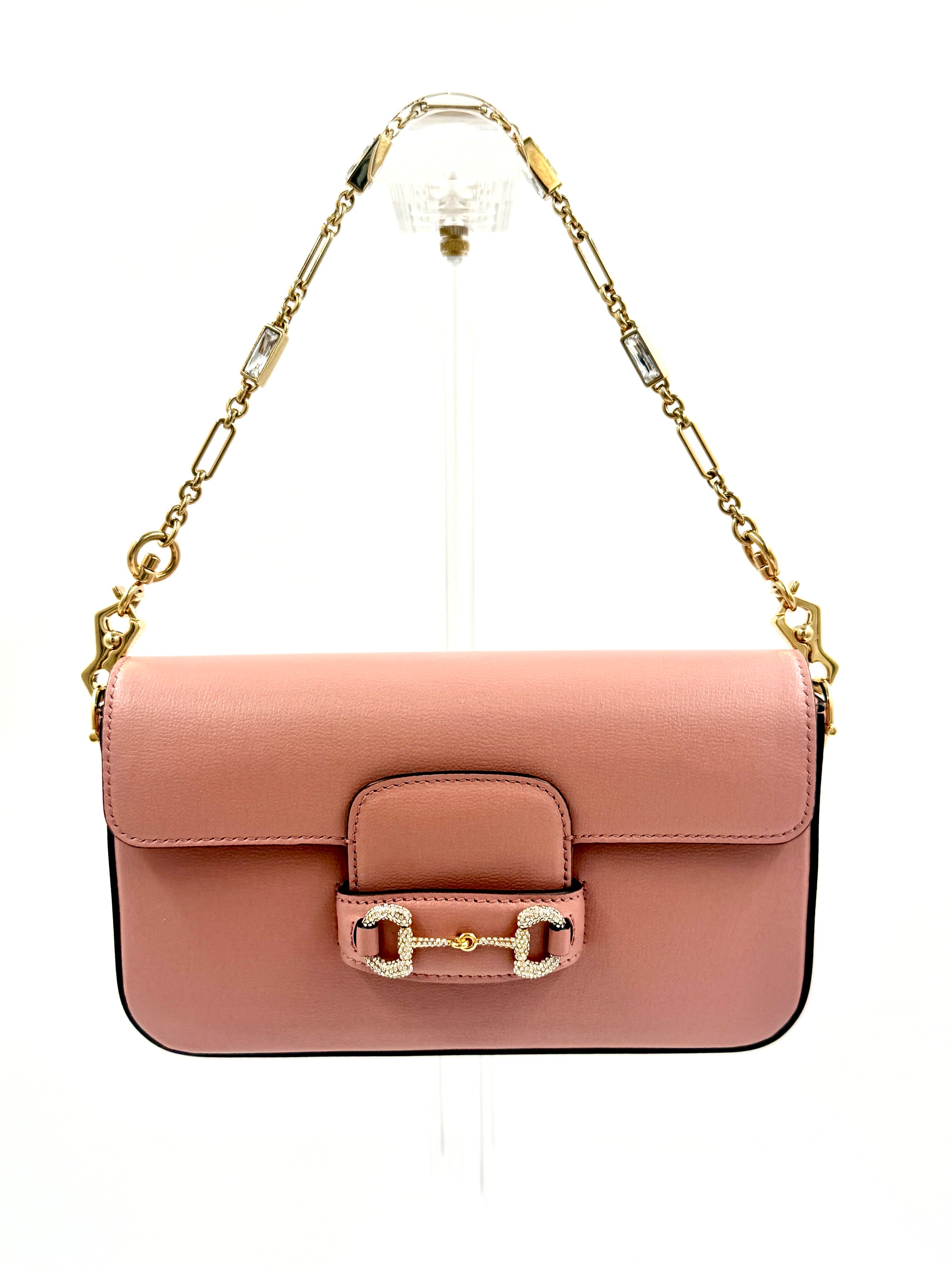 Pre-Owned Gucci Horsebit 1955 Mini Shoulder Bag Dusty Carmine Rose - Authenticated