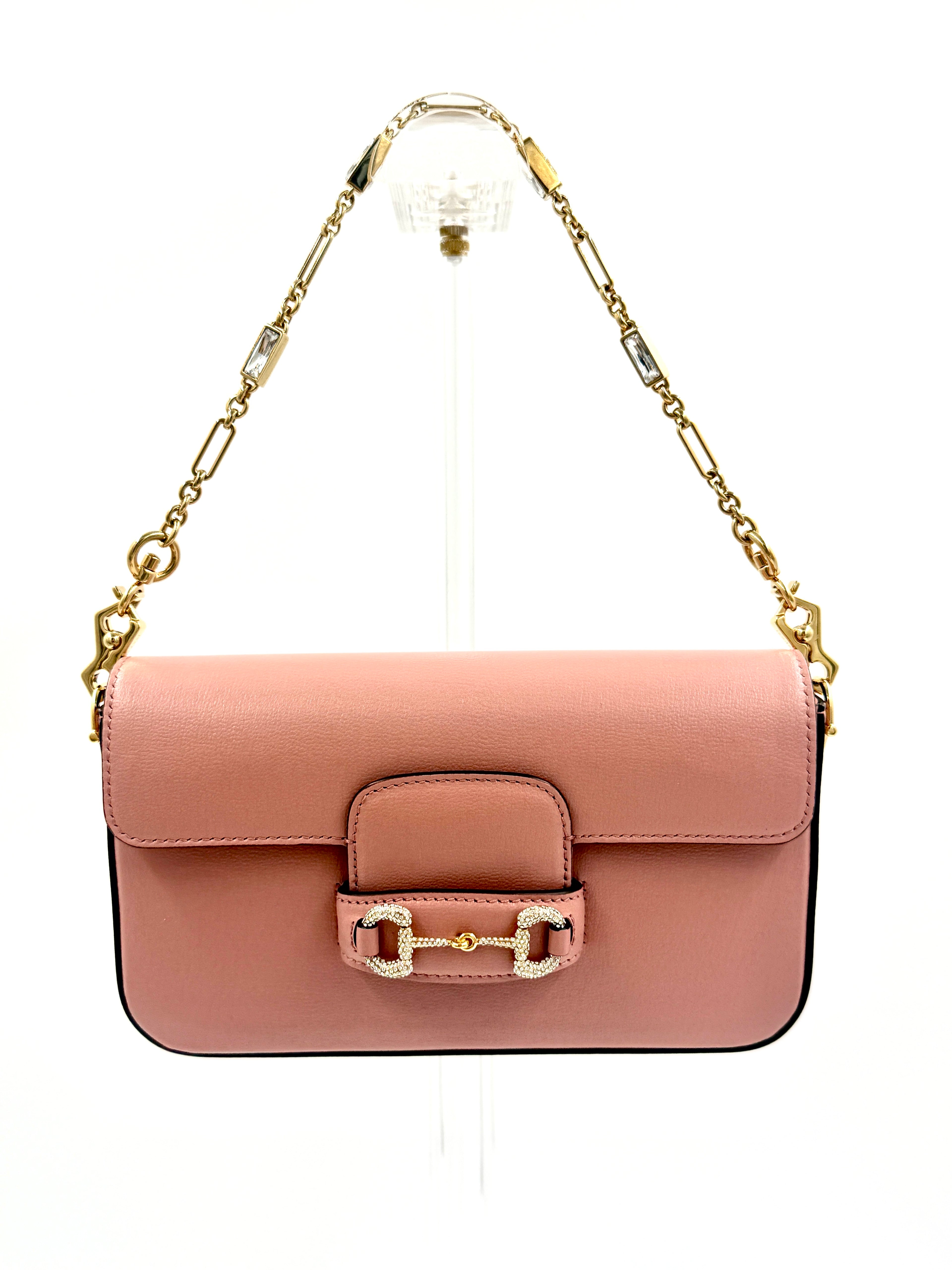 Pre-Owned Gucci Horsebit 1955 Mini Shoulder Bag Dusty Carmine Rose - Authenticated
