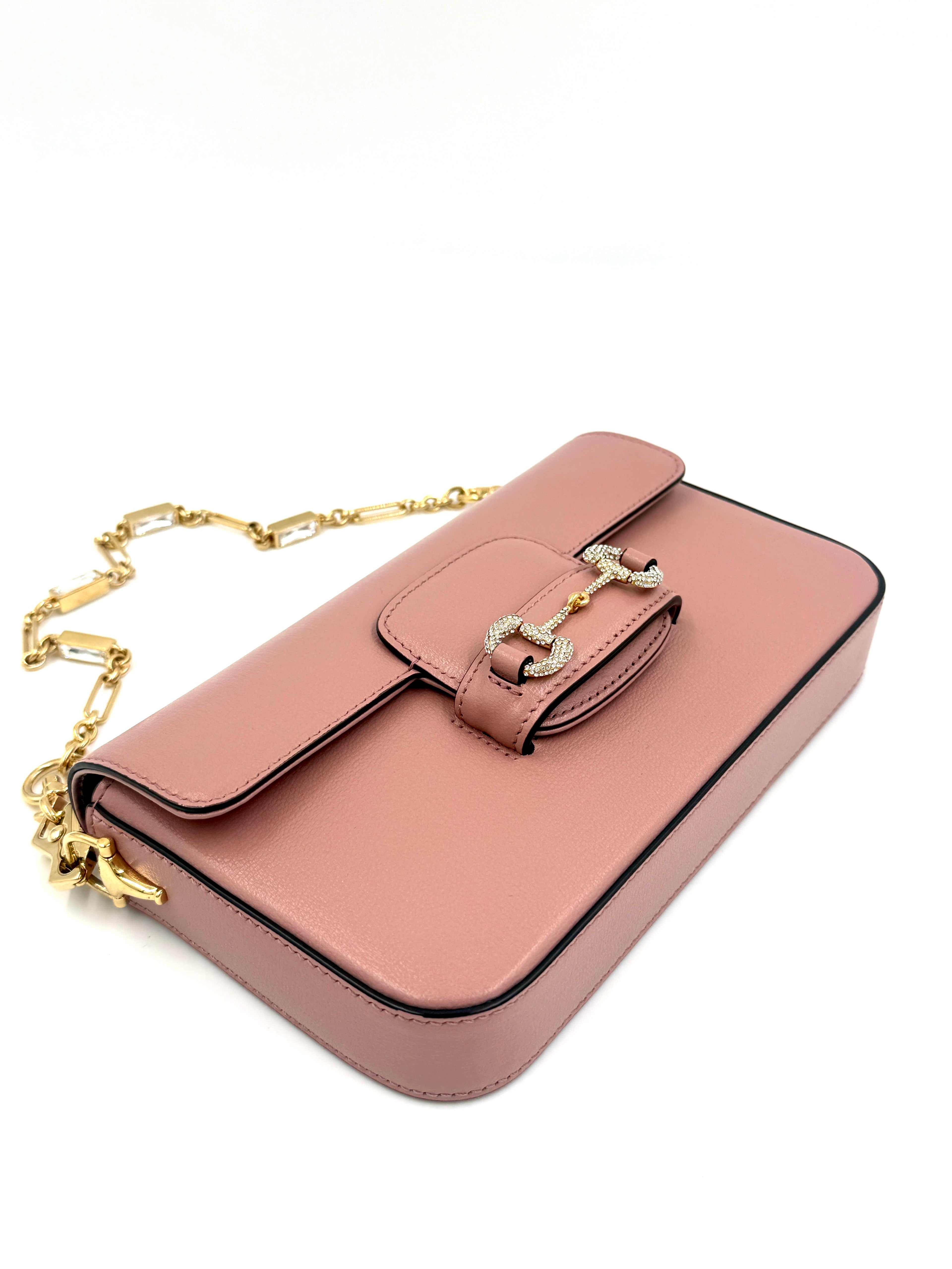 Pre-Owned Gucci Horsebit 1955 Mini Shoulder Bag Dusty Carmine Rose - Authenticated