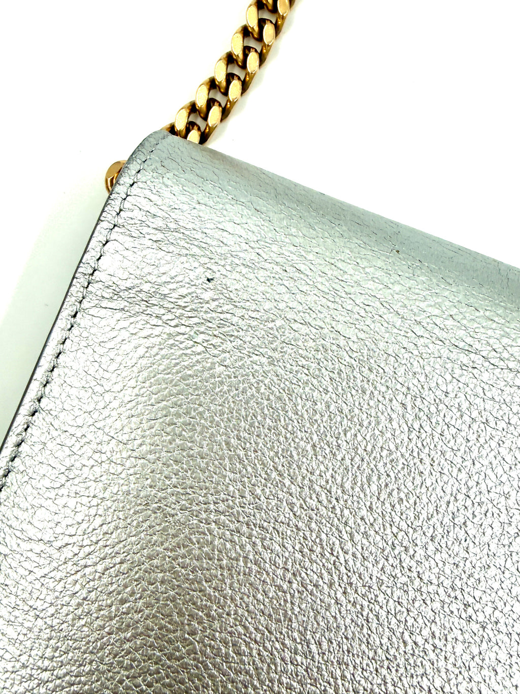 Pre-Owned Yves Saint Laurent Kate Bag Silver with Gold Hardware - Authenticated