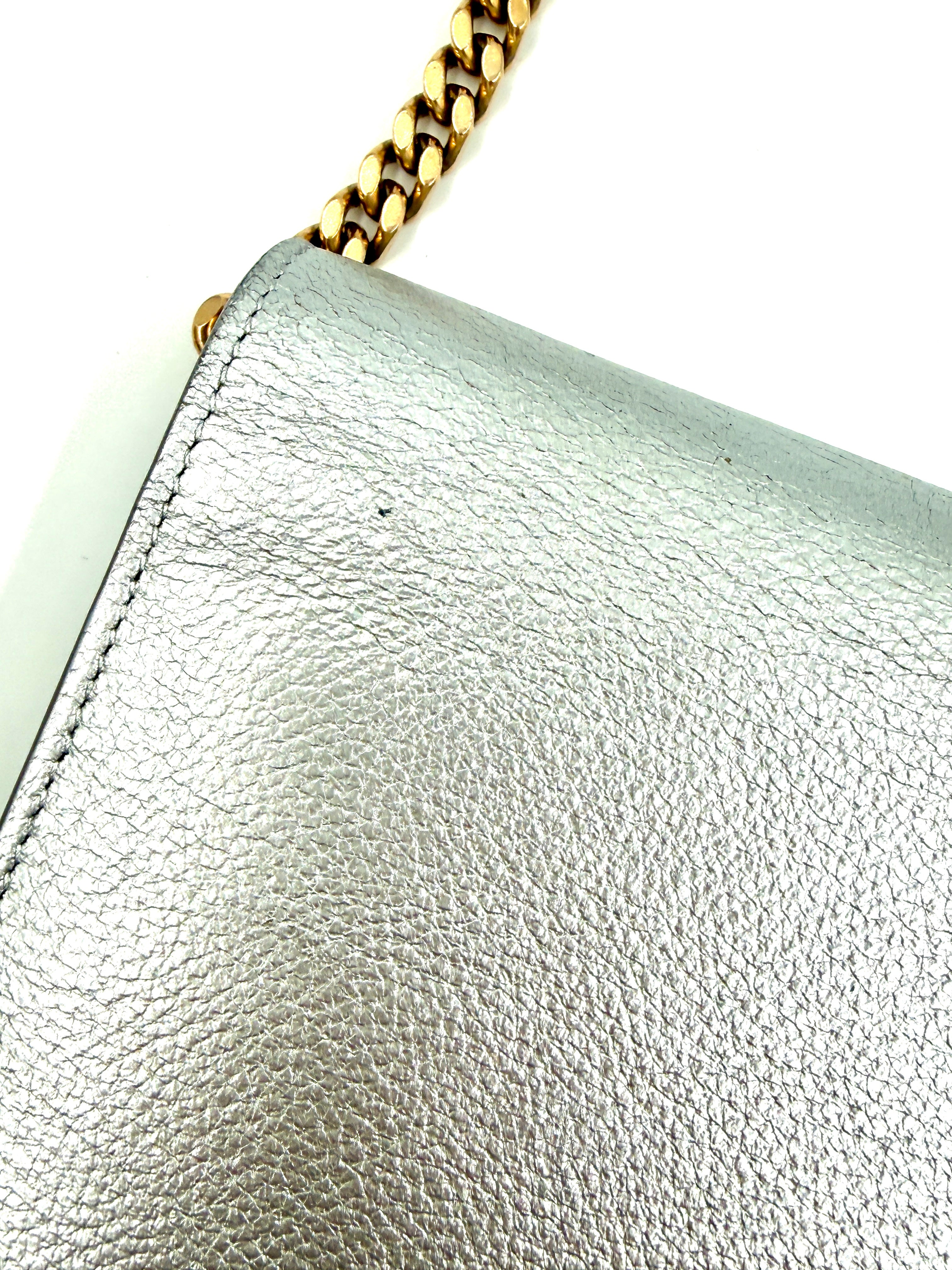 Pre-Owned Yves Saint Laurent Kate Bag Silver with Gold Hardware - Authenticated