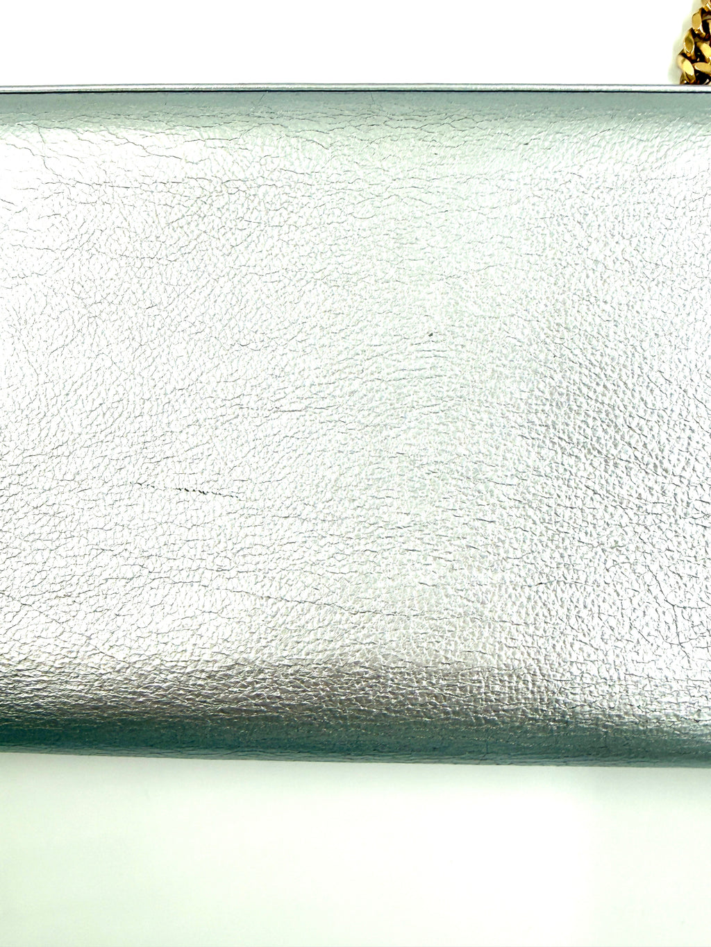 Pre-Owned Yves Saint Laurent Kate Bag Silver with Gold Hardware - Authenticated