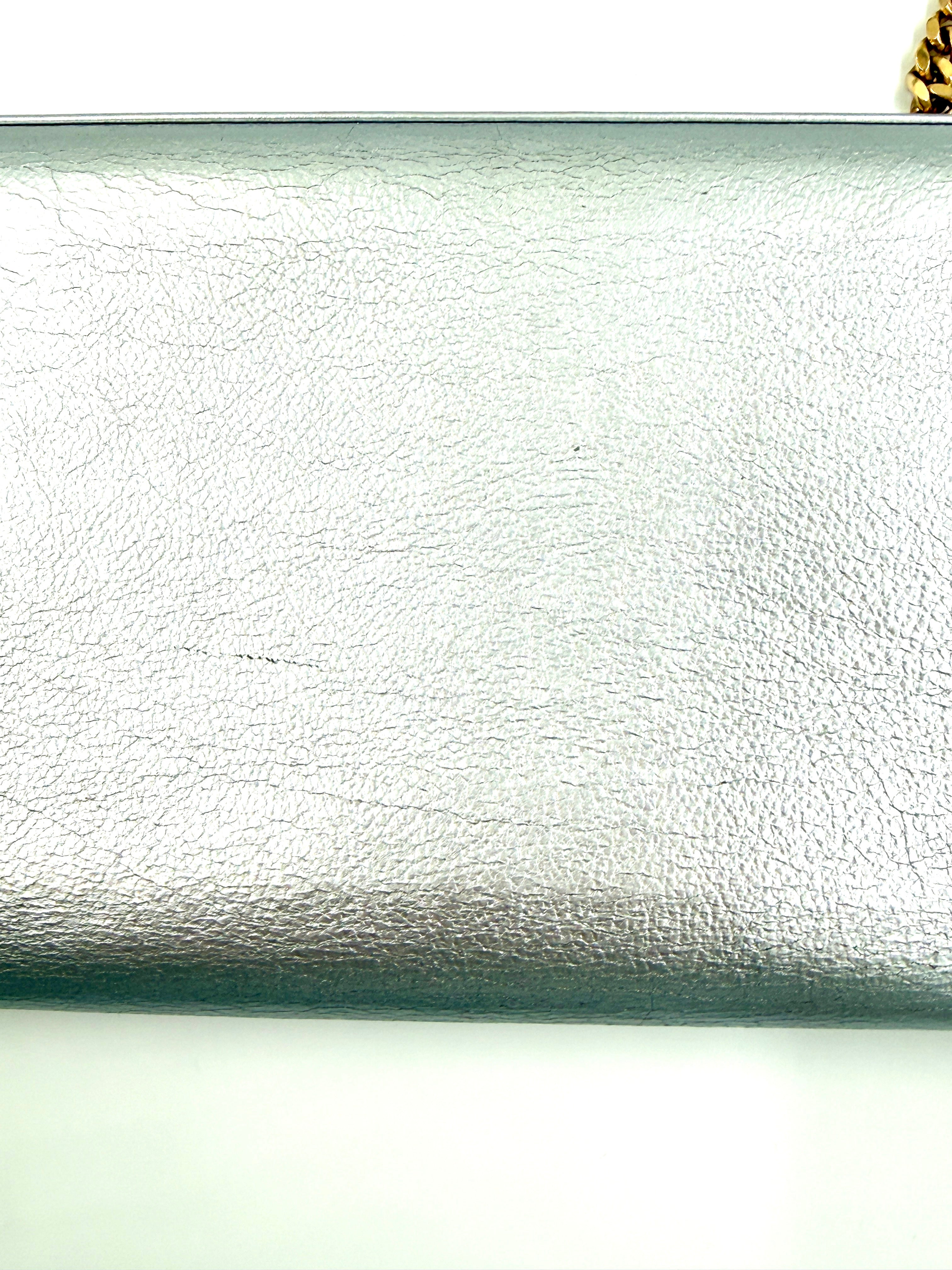 Pre-Owned Yves Saint Laurent Kate Bag Silver with Gold Hardware - Authenticated
