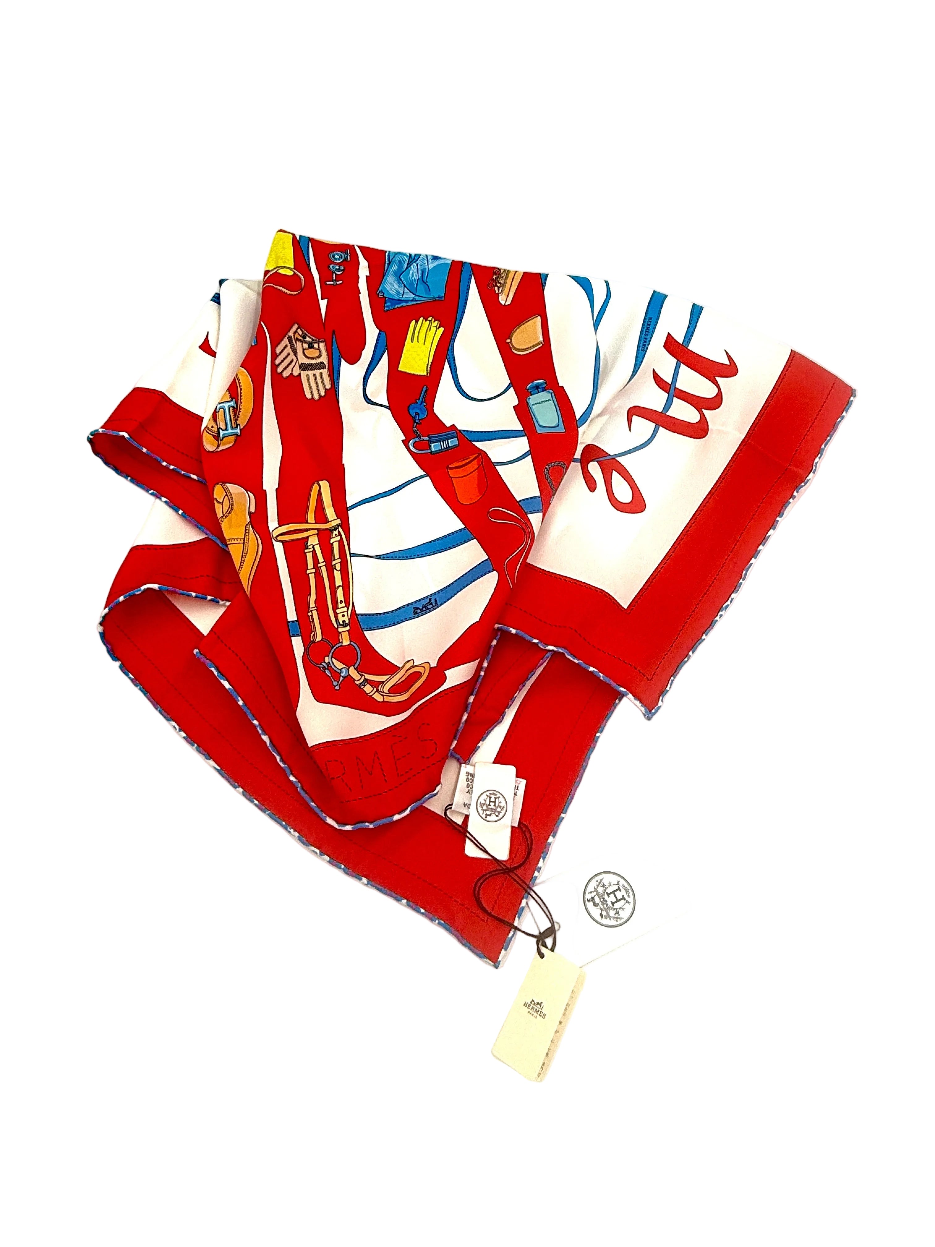 Pre-Owned Hermès Monsieur et Madame Silk Scarf by Bali Barret 70- Authenticated