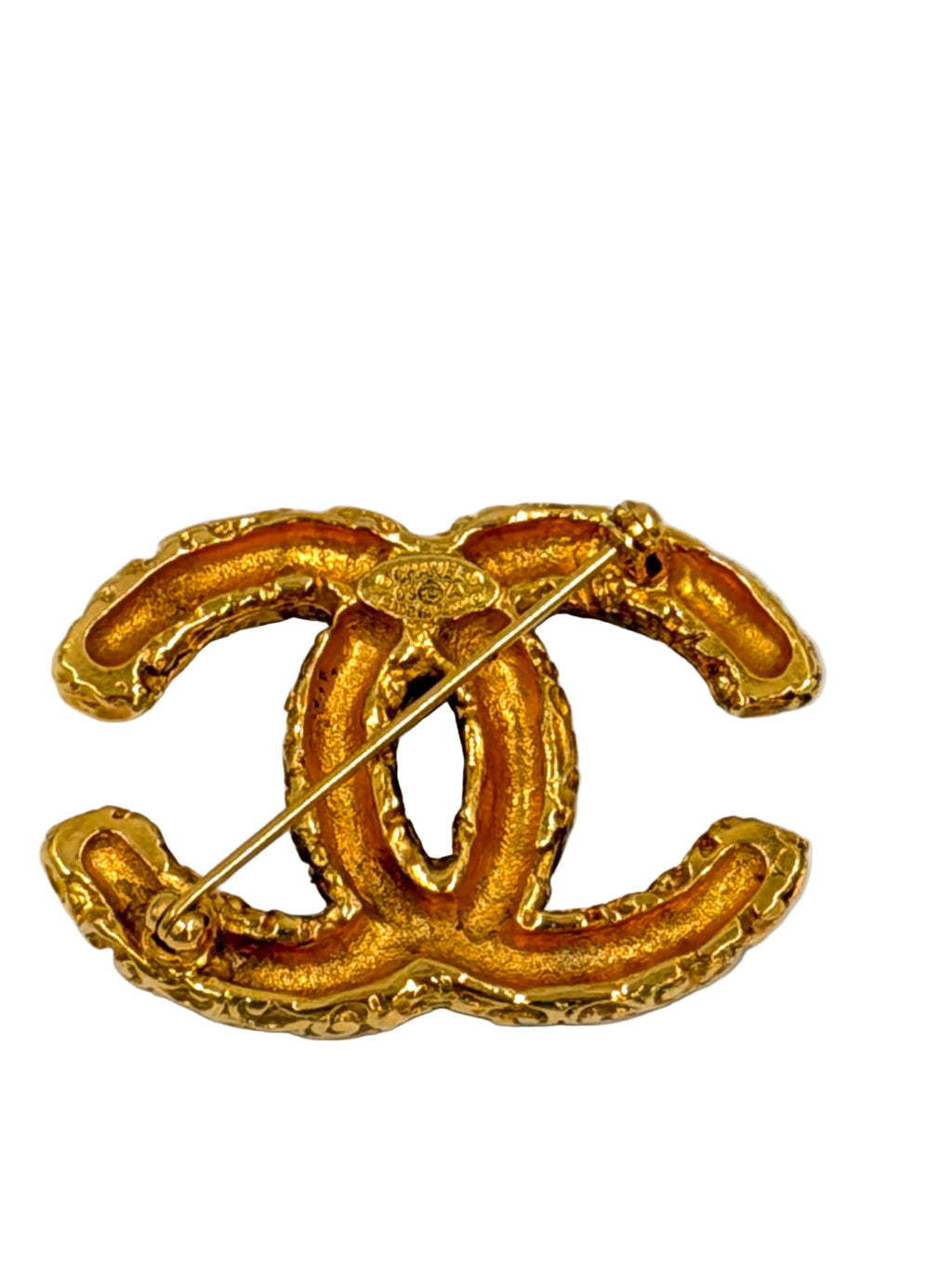 Pre-owned Vintage Chanel Gold-Plated CC Brooch 1993 Fall Collection - Authenticated