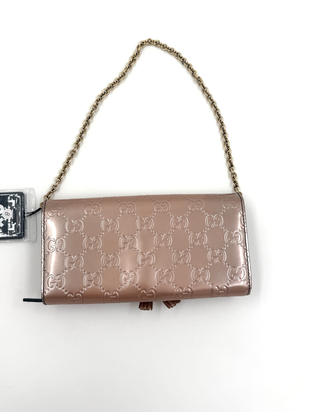Pre Owned Gucci Guccissima Emily Continental Chain Wallet  Beige - Authenticated
