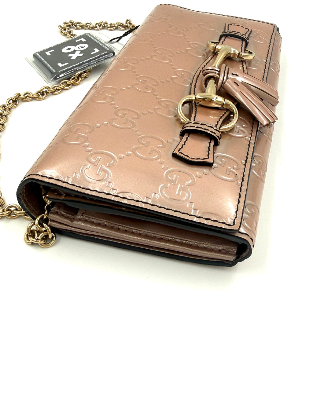Pre Owned Gucci Guccissima Emily Continental Chain Wallet  Beige - Authenticated