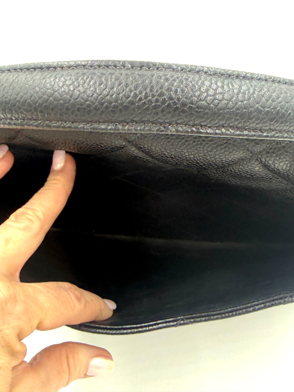 Pre-Owned Chanel Vintage Jumbo Kelly Caviar Leather Top Handle Bag - Authenticated