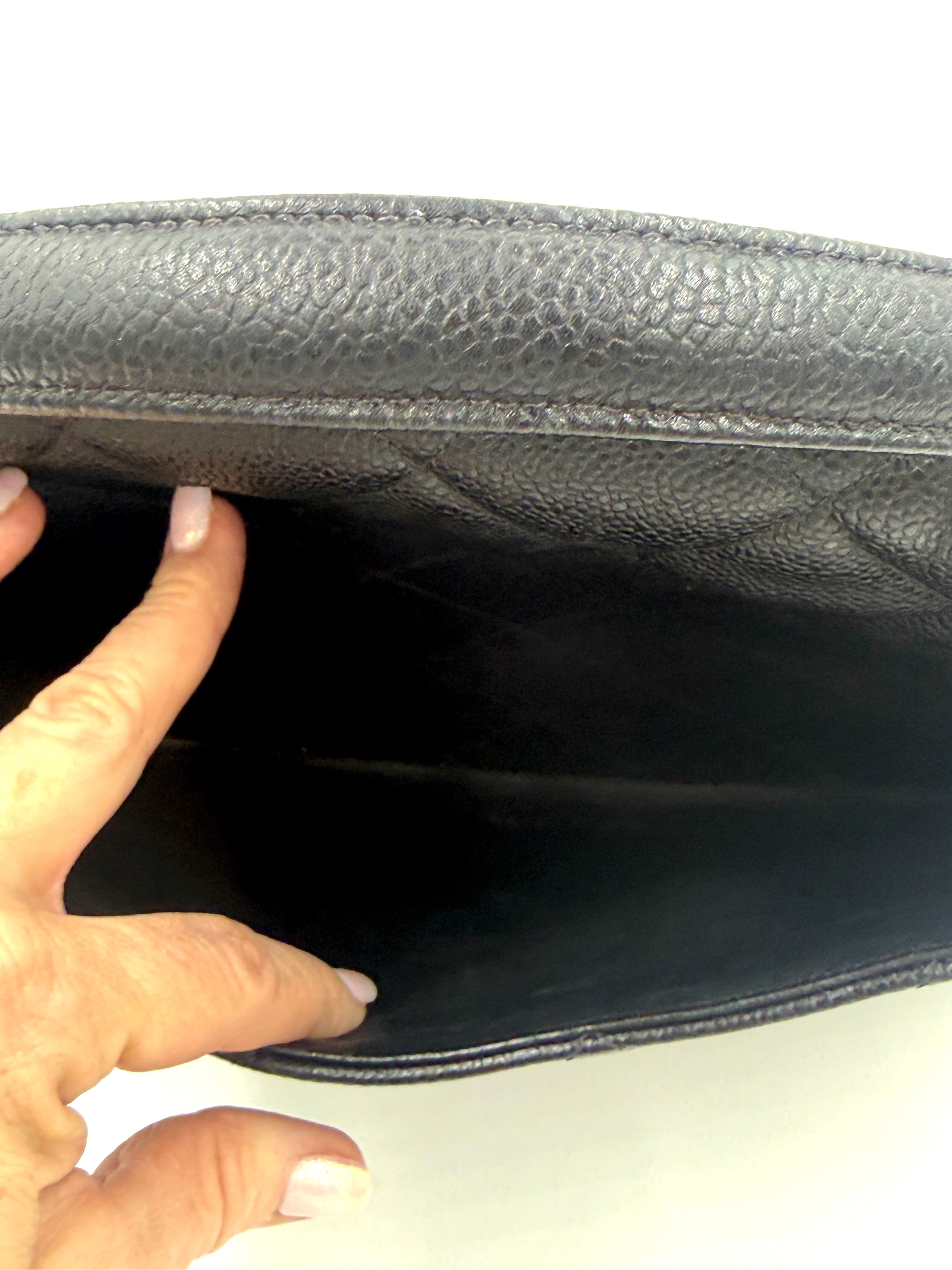 Pre-Owned Chanel Vintage Jumbo Kelly Caviar Leather Top Handle Bag - Authenticated